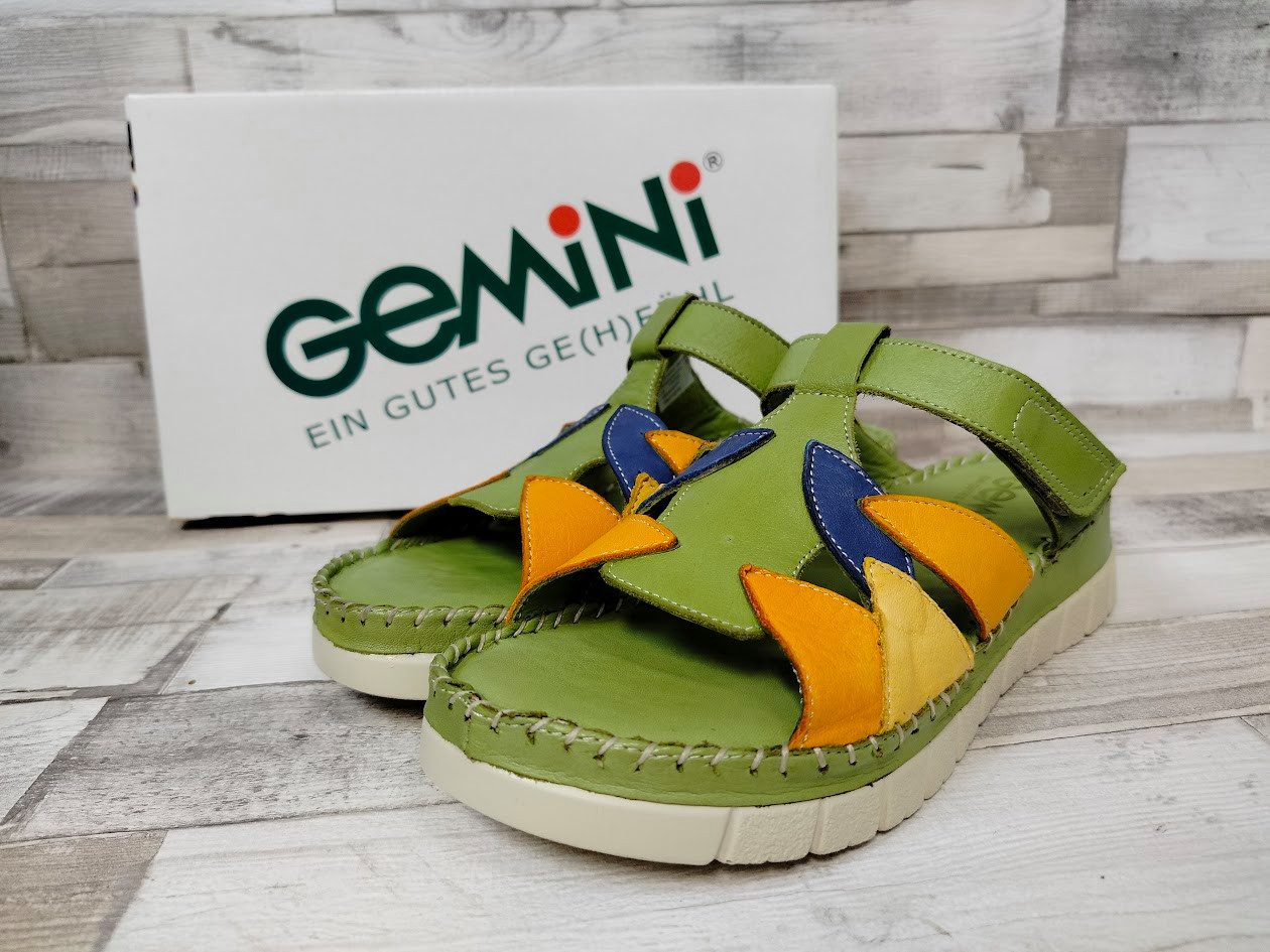 Gemini Damen Pantolette grün/orange mit Klettverschluss 40 Pantolette