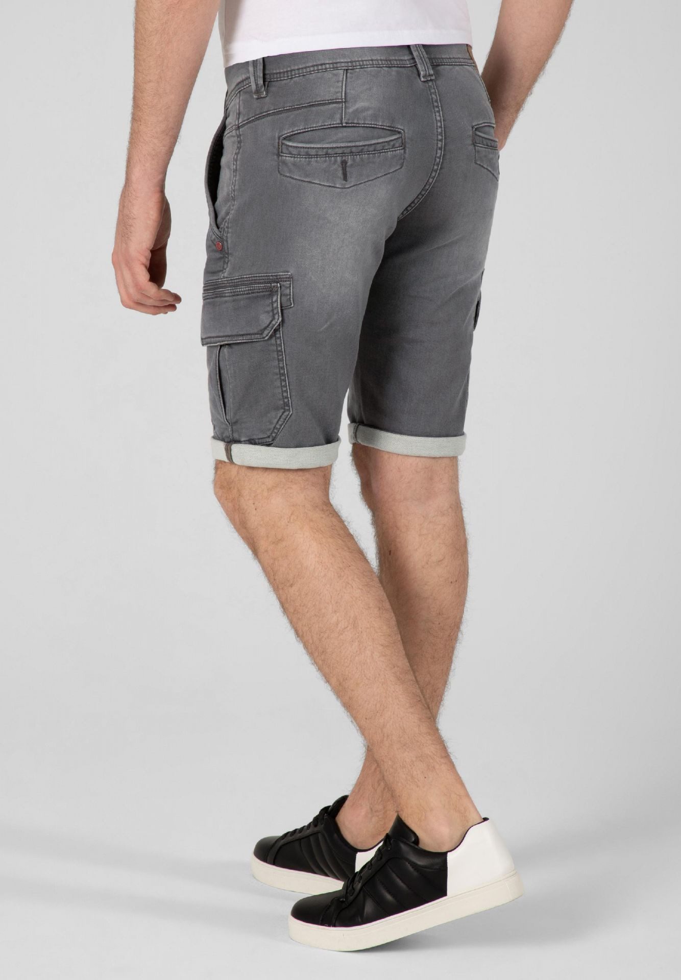 TIMEZONE Cargoshorts Cargo Jeans Kurze für Herren Baumwolle Slim fit unifarben elastisch Knopfleiste