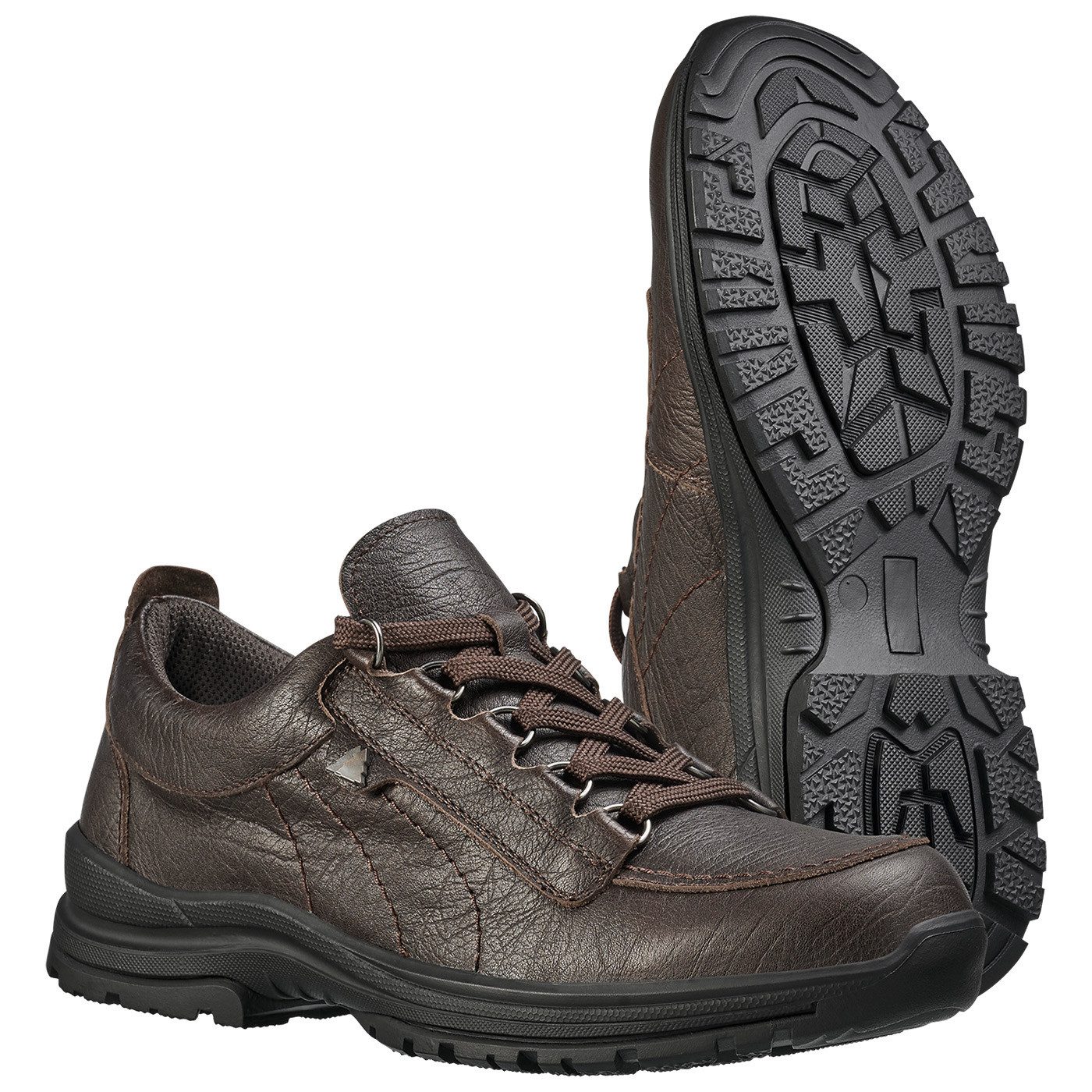 Schmidt Rindleder braun Wanderschuh (auswechselbares Fußbett, Griffiger Gummiprofilsohle) Wasserabweisend