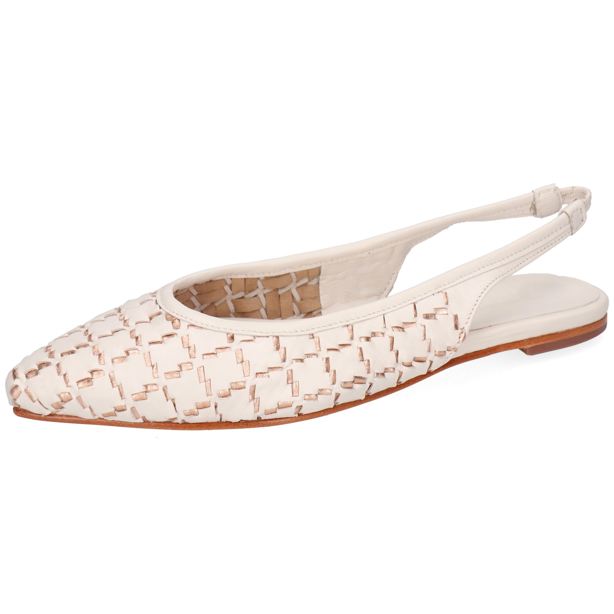 Melvin & Hamilton Fiora 7 Leder-Geflochtene Schuhe für Damen Ballerina Flache Absätze, Echtes Leder, Von Hand geflochten