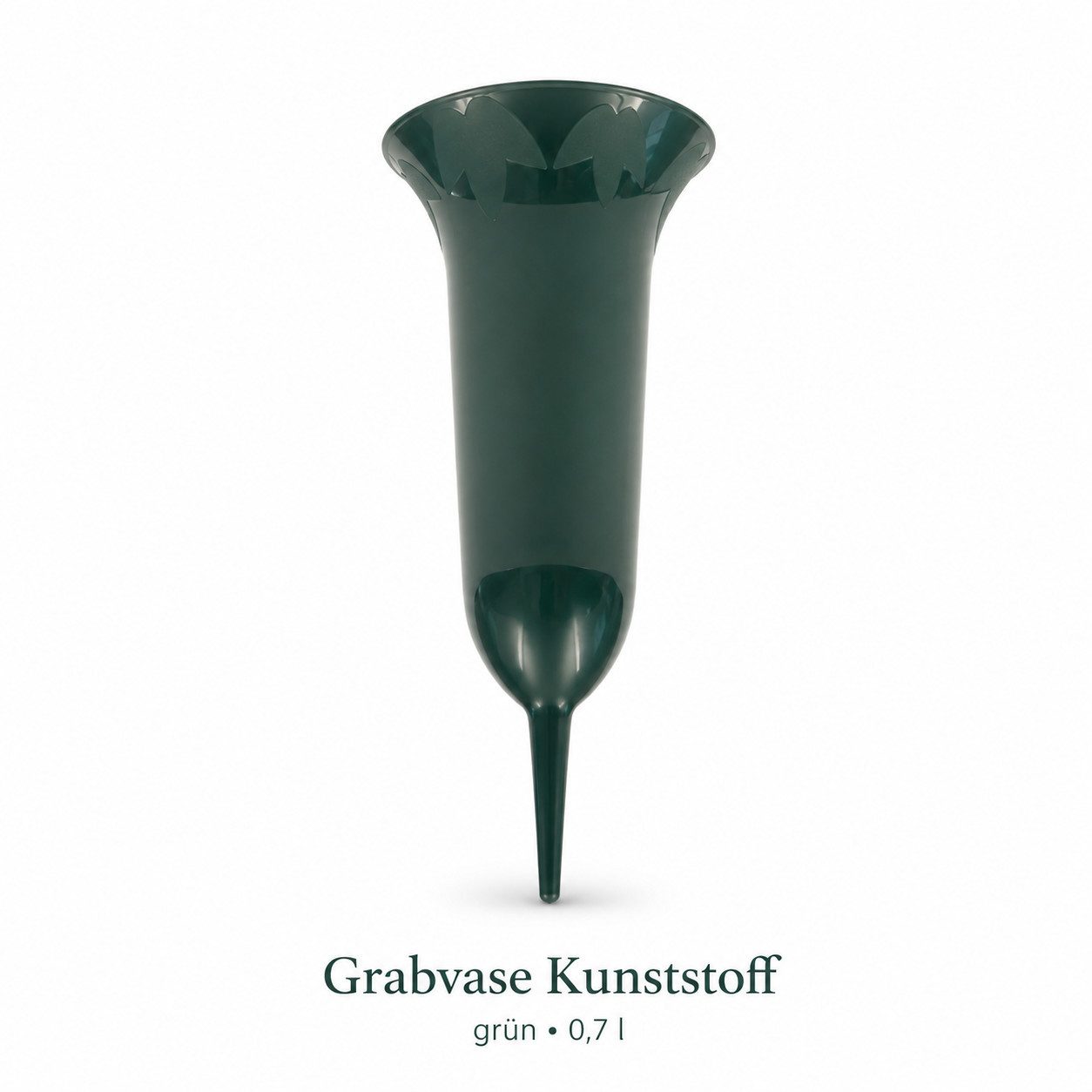Testrut Bodenvase Grabvase Kunststoff grün 26 cm mit Erdspieß, 0,7 l (1 St)