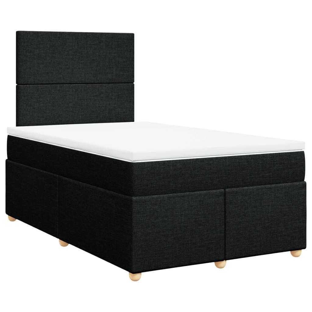 Bett Boxspringbett mit Matratze Schwarz 120x190 cm Stoff