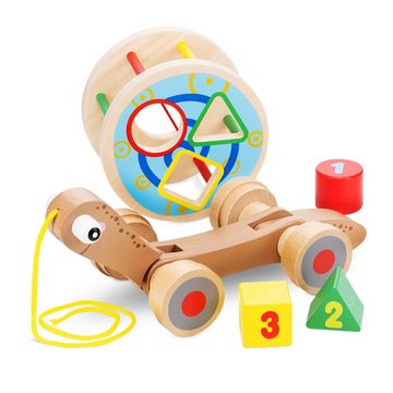 Navaris Nachziehtier Nachzieh-Schnecke Holzspielzeug für Kinder - Nachziehtier, (1-tlg)