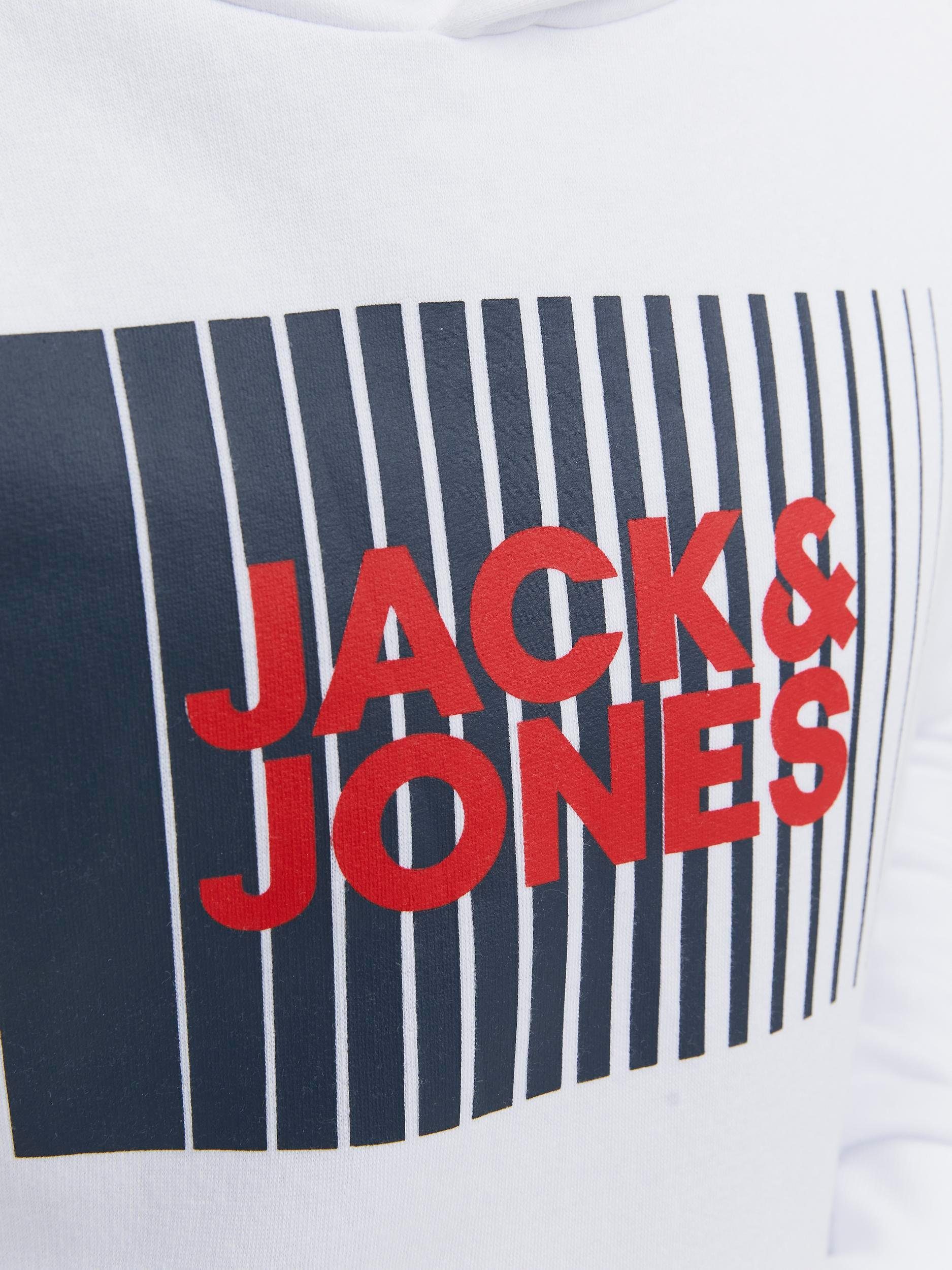 JNR Jones SWEAT LOGO HOOD white PLAY Junior & Jack JJECORP Sweatshirt