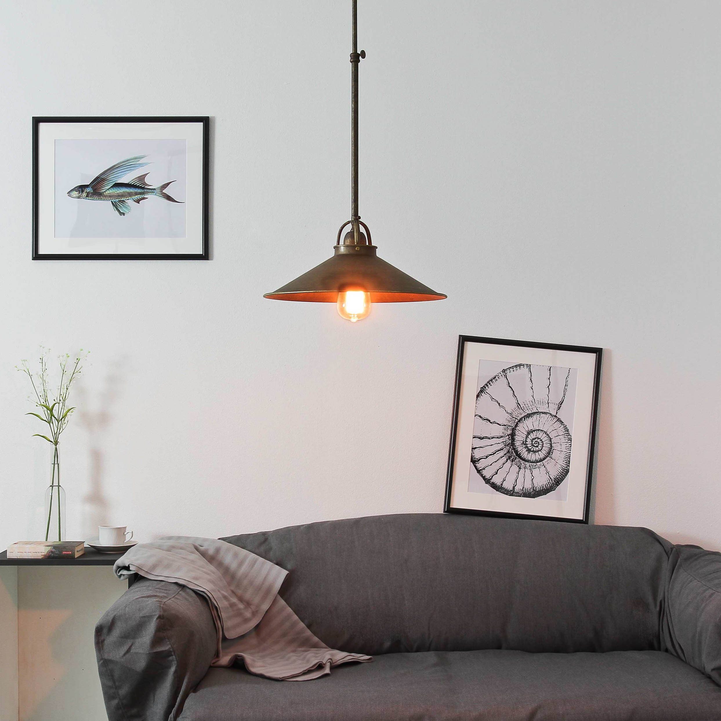 Licht-Erlebnisse Deckenleuchte massiv ALICE, Leuchtmittel, E27 Handarbeit Premium Deckenlampe Messing ohne Qualität Wohnzimmer