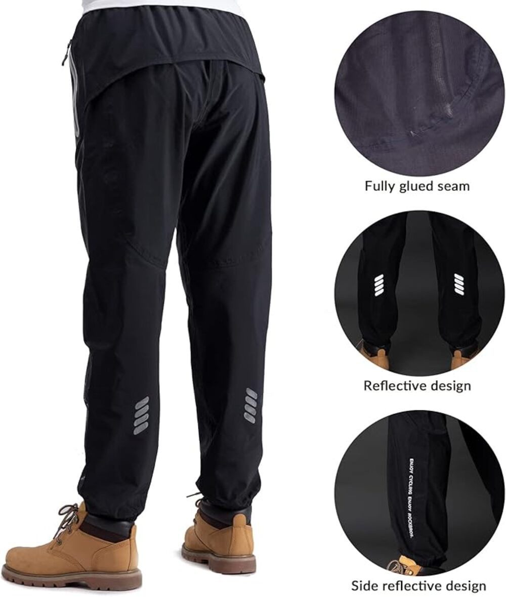 ROCKBROS Regenhose Wasserdichter Regenponcho Verlängerte Regenjacke Outdoor reflektierende Streifen