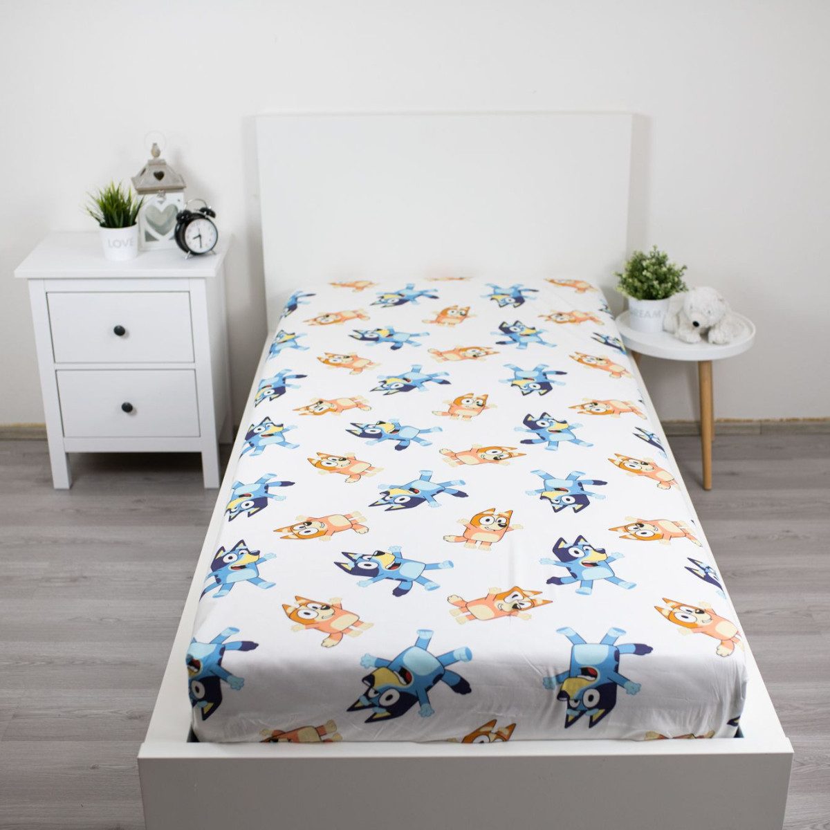 Bluey Spannbettlaken 90 x 200 + 25 cm Kinderbett Matratze Zuhause, Baumwolle – Bild 2 von 3