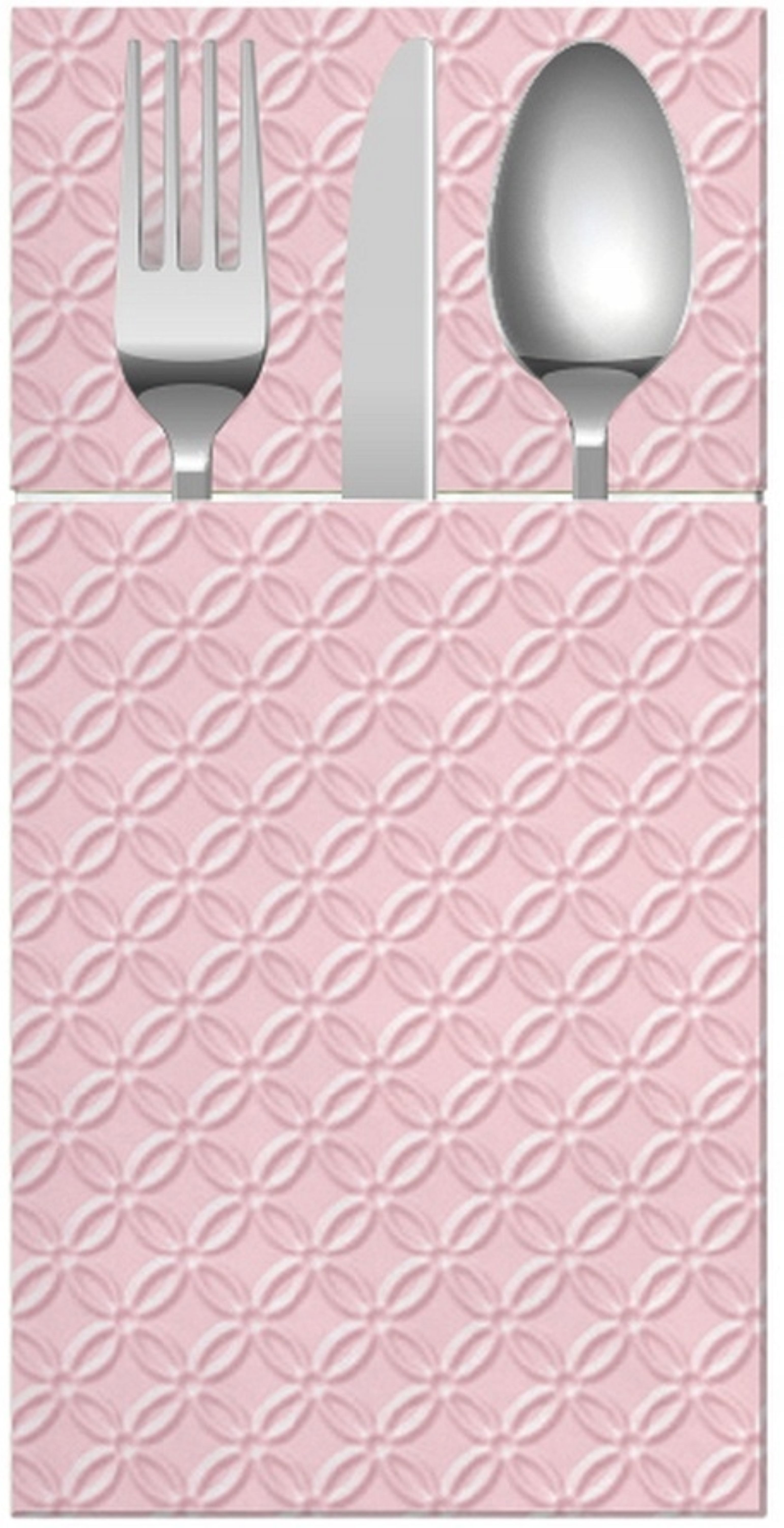 PartyPro Papierserviette Rosa Bestecktaschen – Ideal für Hochzeit, Taufe & Kommunion, 16 Stk.