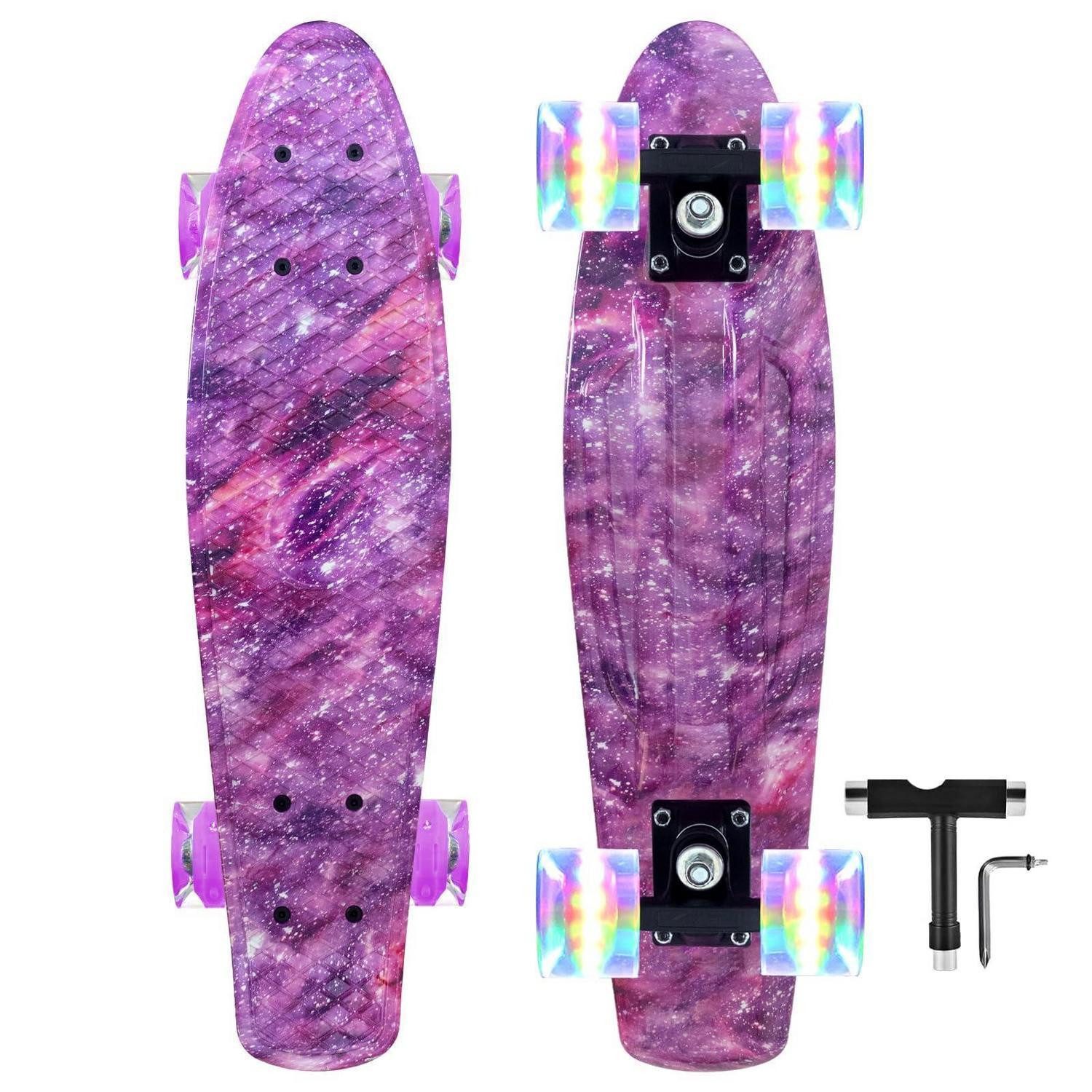 LuxusKollektion Miniskateboard Mini Cruiser Skateboard Lila Stern 22 Inch (1-St)
