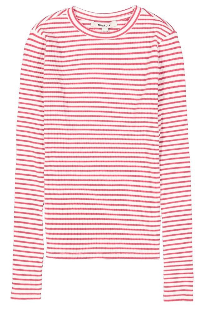 Garcia Longsleeve Gestreiftes Langarmshirt – Rot (U262606_5818)