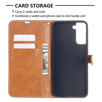 König Design Handyhülle Samsung Galaxy S21 Plus, Schutzhülle Schutztasche Case Cover Etuis Wallet Klapptasche Bookstyle