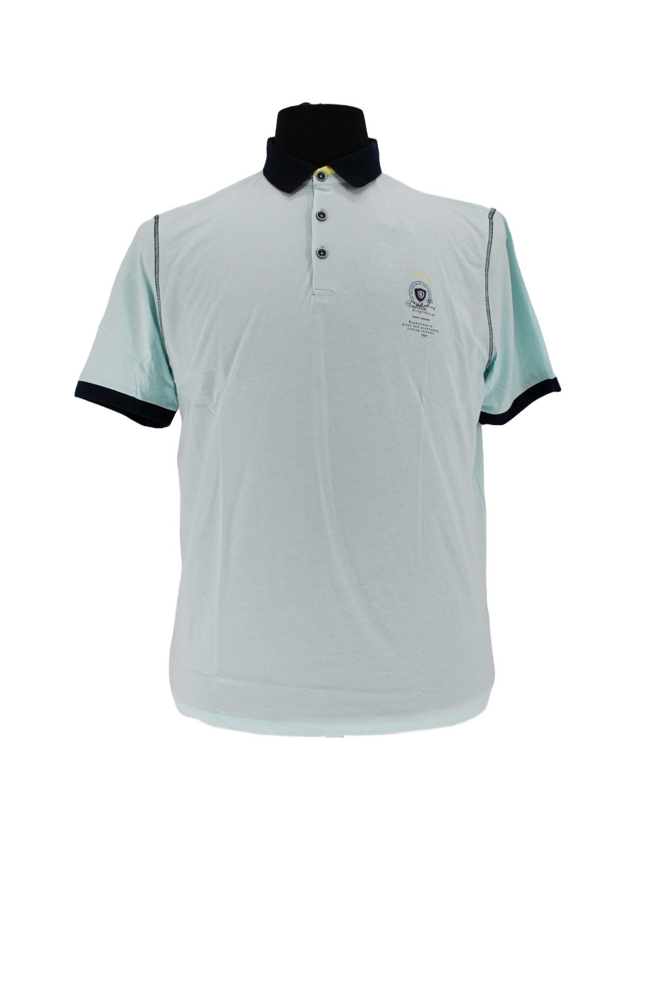 Mode Monte Carlo Poloshirt Polo-Shirt Knopf Mintgrün