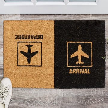 Fußmatte Fußmatte Kokos "Arrival Departure", relaxdays, Höhe: 15 mm
