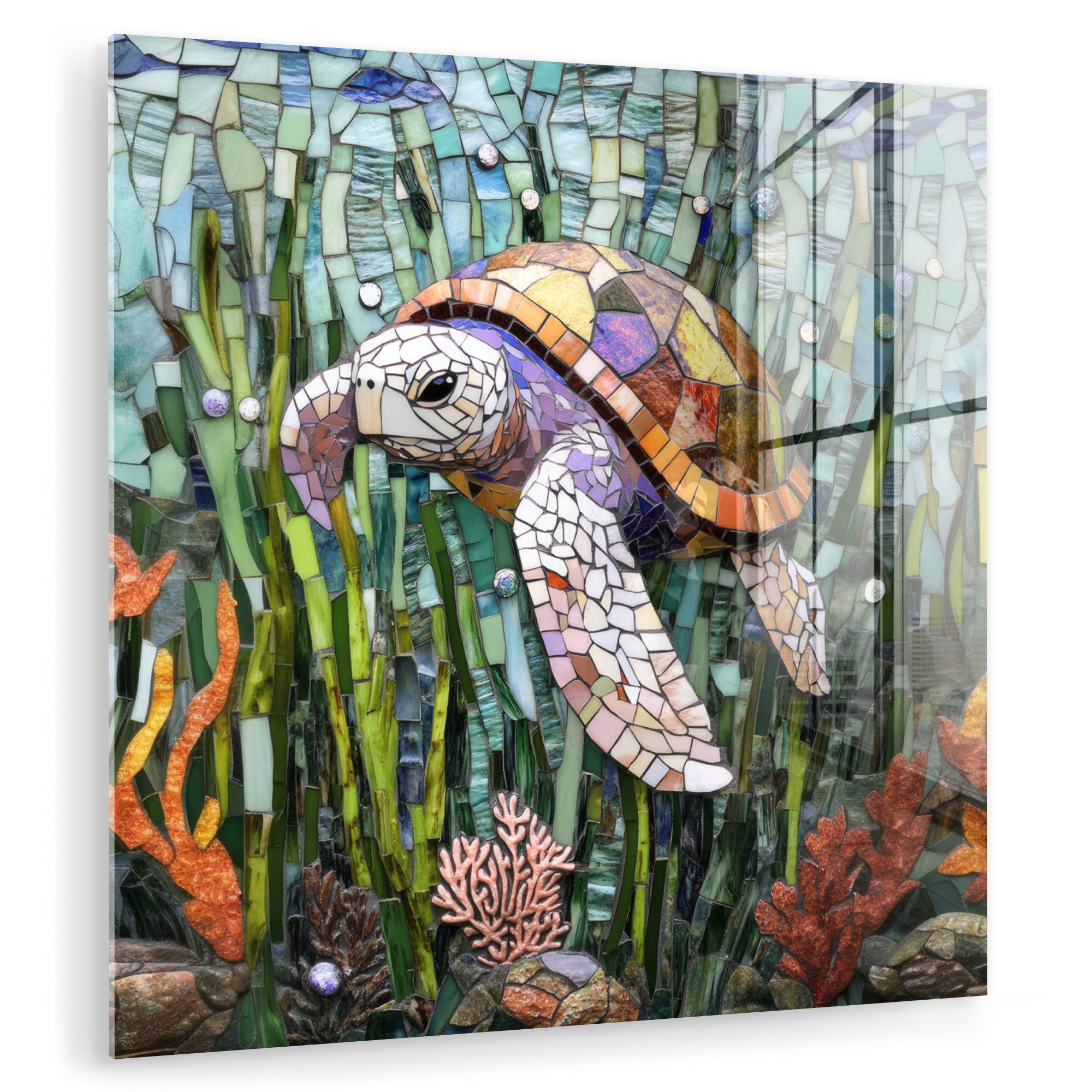 MuchoWow Acrylglasbild Schildkröte - Seegras - günstig online kaufen