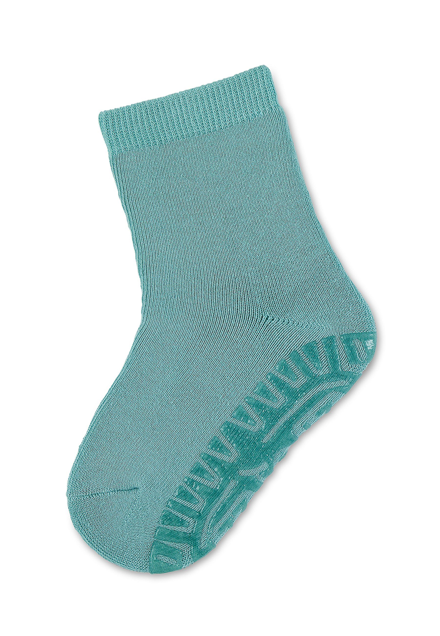 süßen Rutschsocken Fli im und Sohlenbereich, Vollplüsch Söckchen mit uni mit Motiven) ABS-Socken Anti-Rutsch-Sohle (Fliesensocken grün Sterntaler® SOFT Fli ABS-