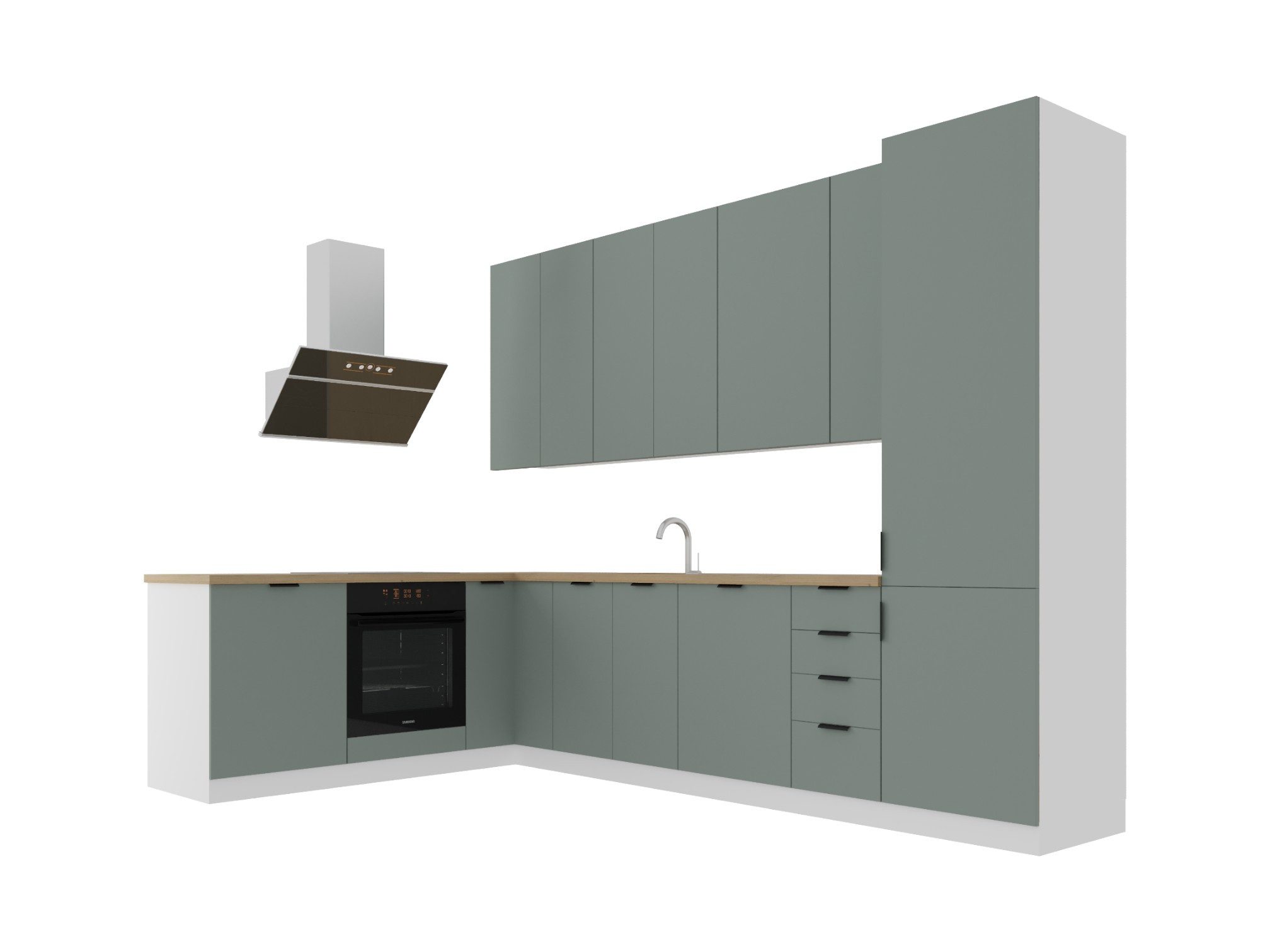 Winkelküche K52-G330 - Sorento - Ergonomisches Design zum Kochen und Reinigen