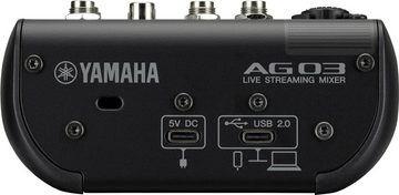 Yamaha Mischpult Livestreaming Set AG03MK2BLSPK, Starterpaket mit AG Mixer, YCM01 Mikro und YH-MT1 Kopfhörer