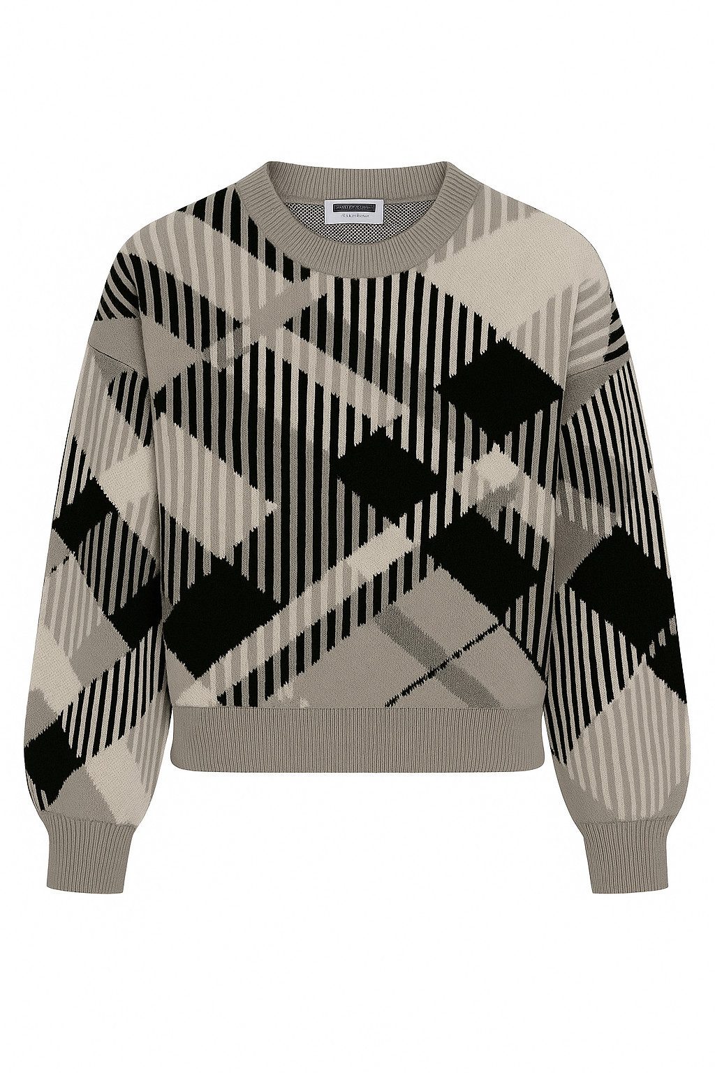 Noisy may Strickpullover Karierter Pullover mit modernem Muster (1-tlg) NMCHARLOTT L/S O-NECK KNIT FWD NOOS