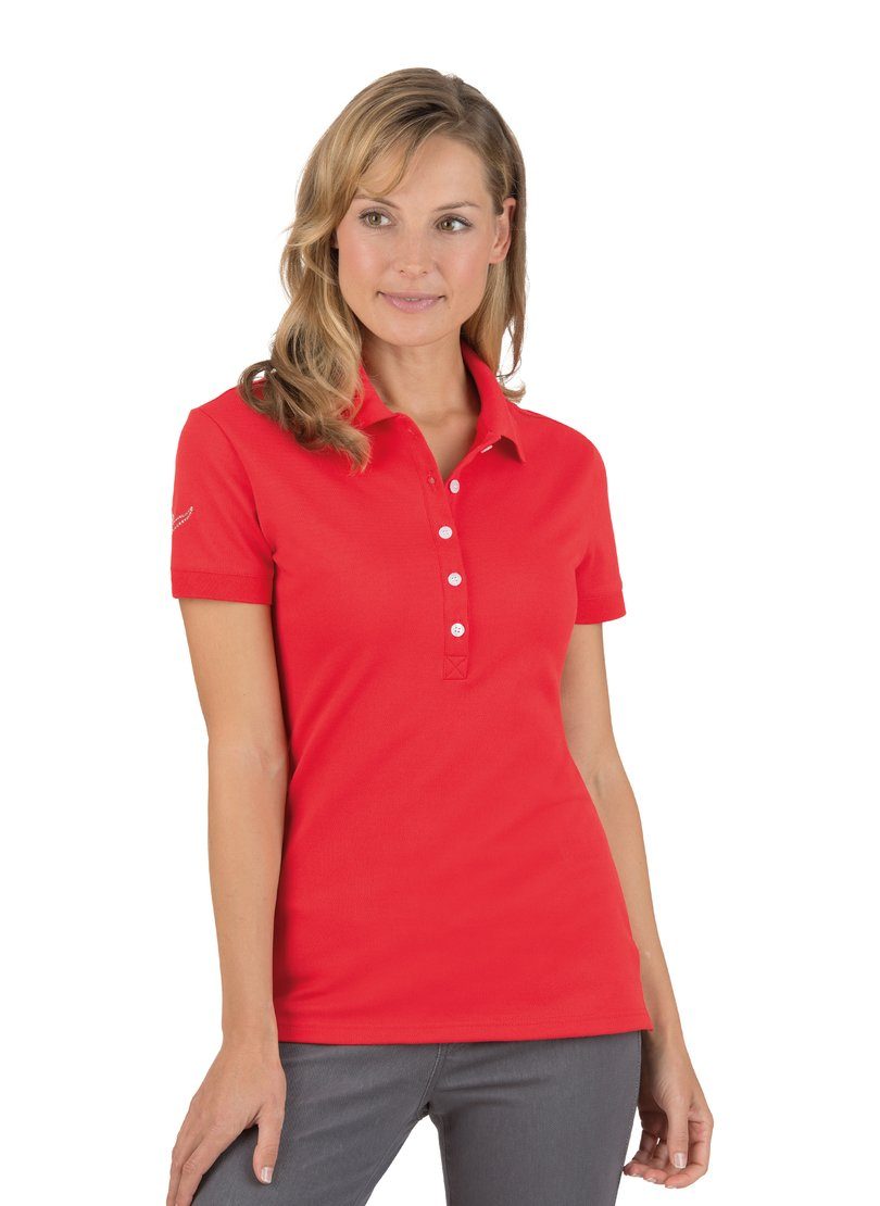 Trigema Poloshirt TRIGEMA Poloshirt mit Kristallsteinen (1-tlg)