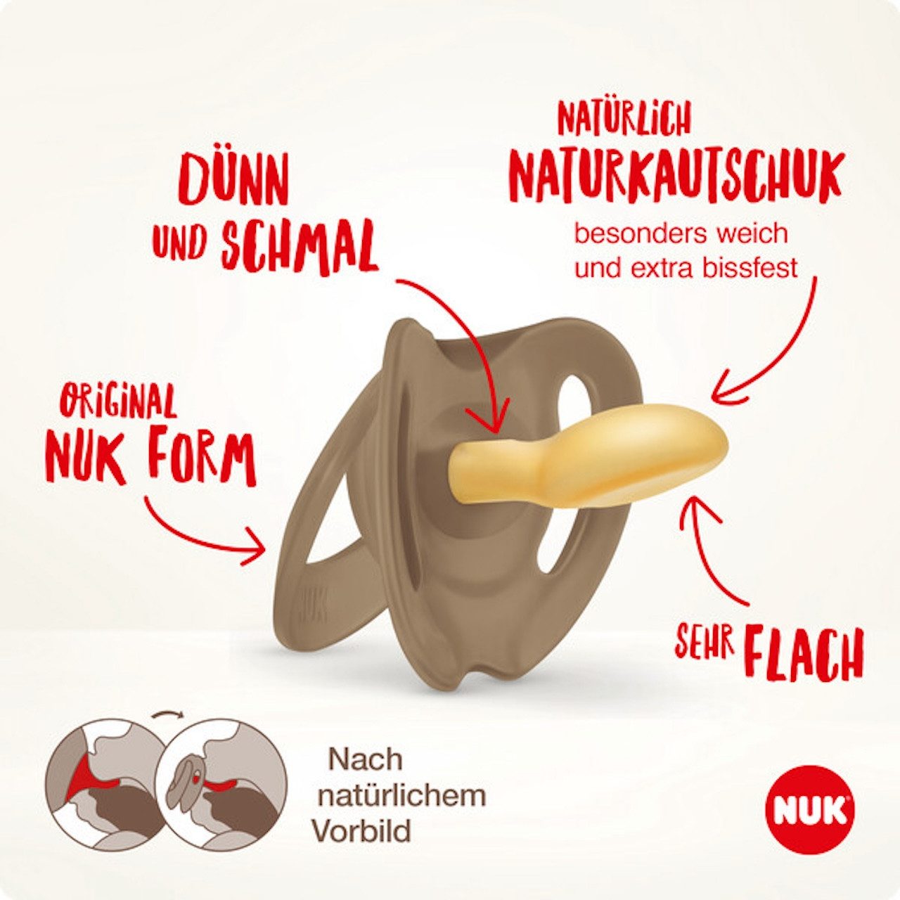 NUK Schnuller NUK for Nature Baby-Nachhaltige Gummischnuller Latex