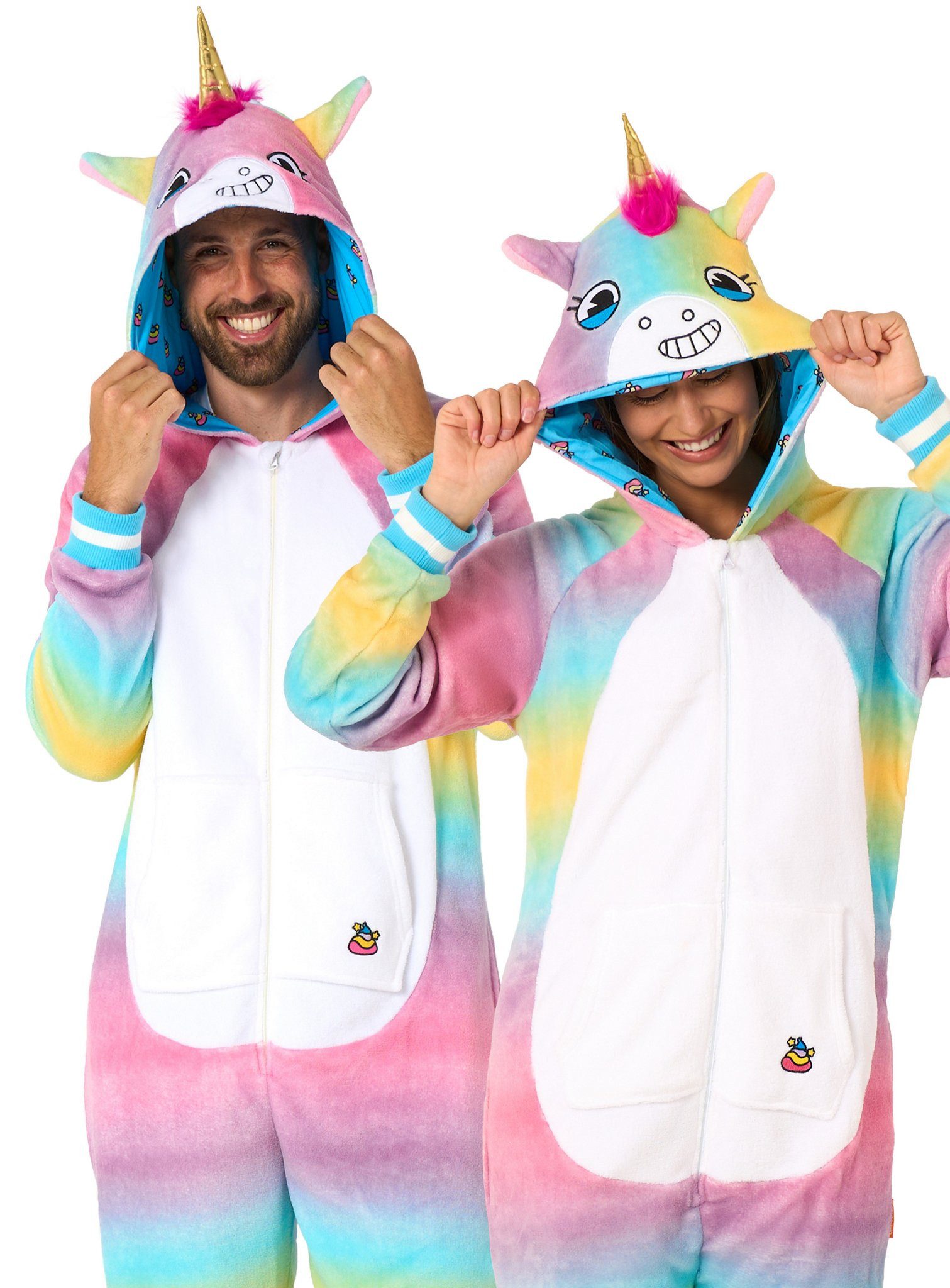 Opposuits Kostüm Einhorn Overall Onesie - Karneval Faschingskostüm, Der Overall beweist: jedes Tier eignet sich zum Kuscheln!