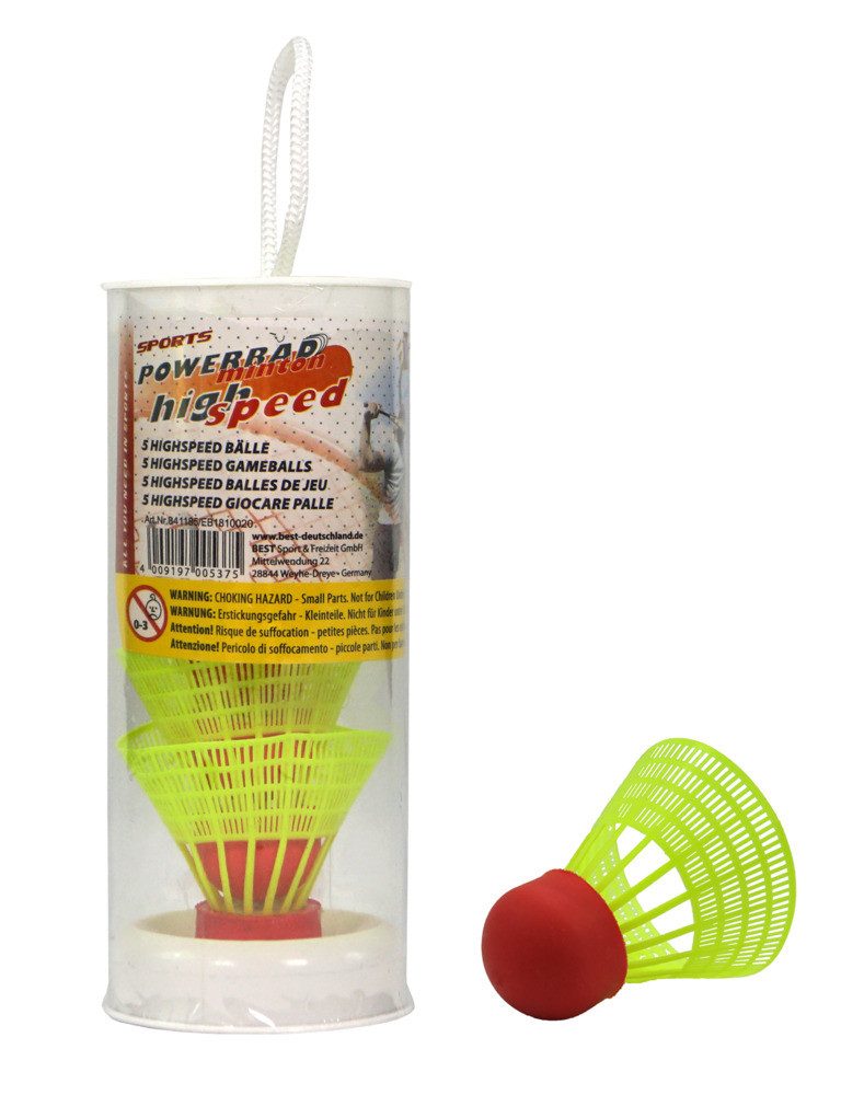 Badmintonball Badminton Bälle Highspeed rot/gelb 5 Stück