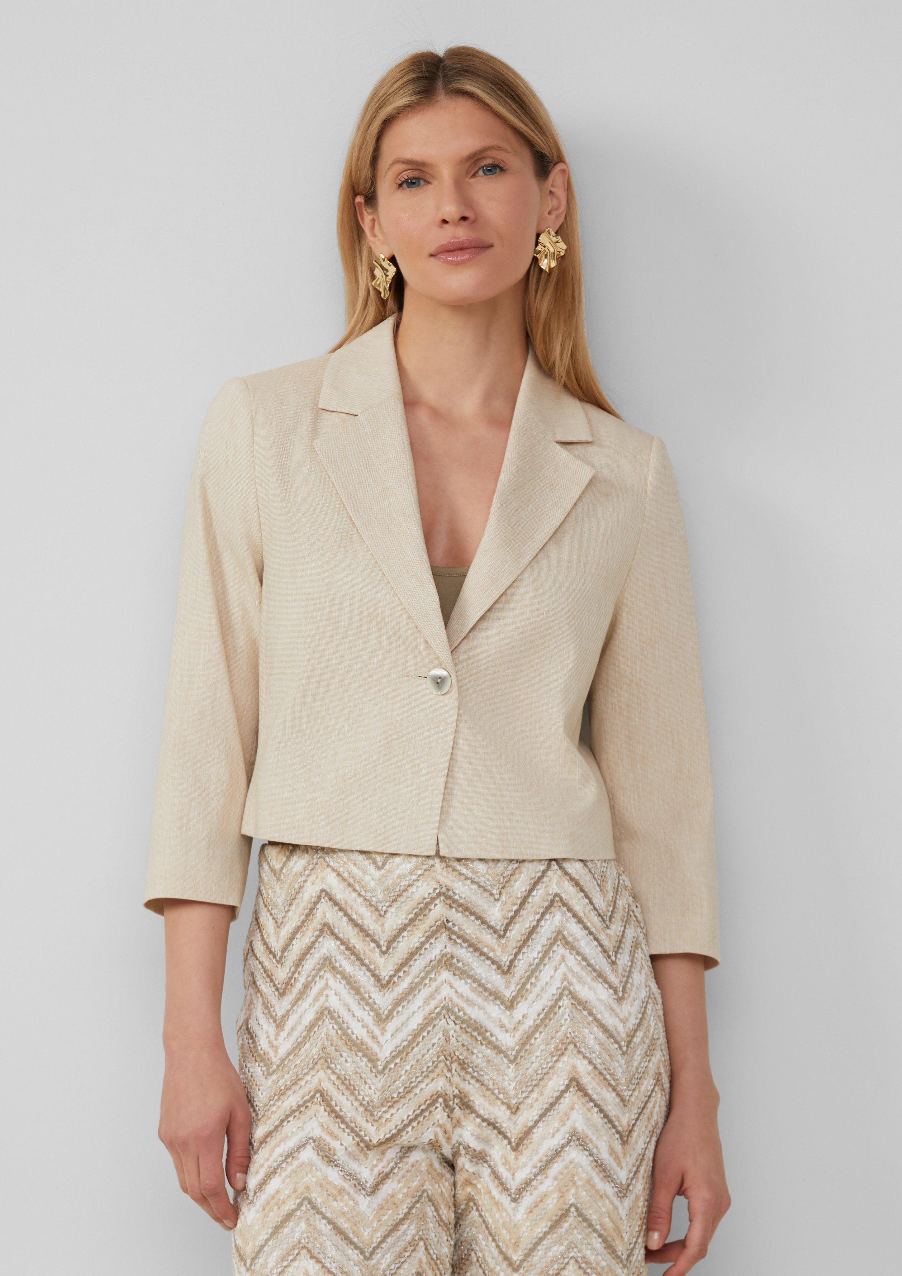Jackenblazer Cropped Blazer aus Leinenmix