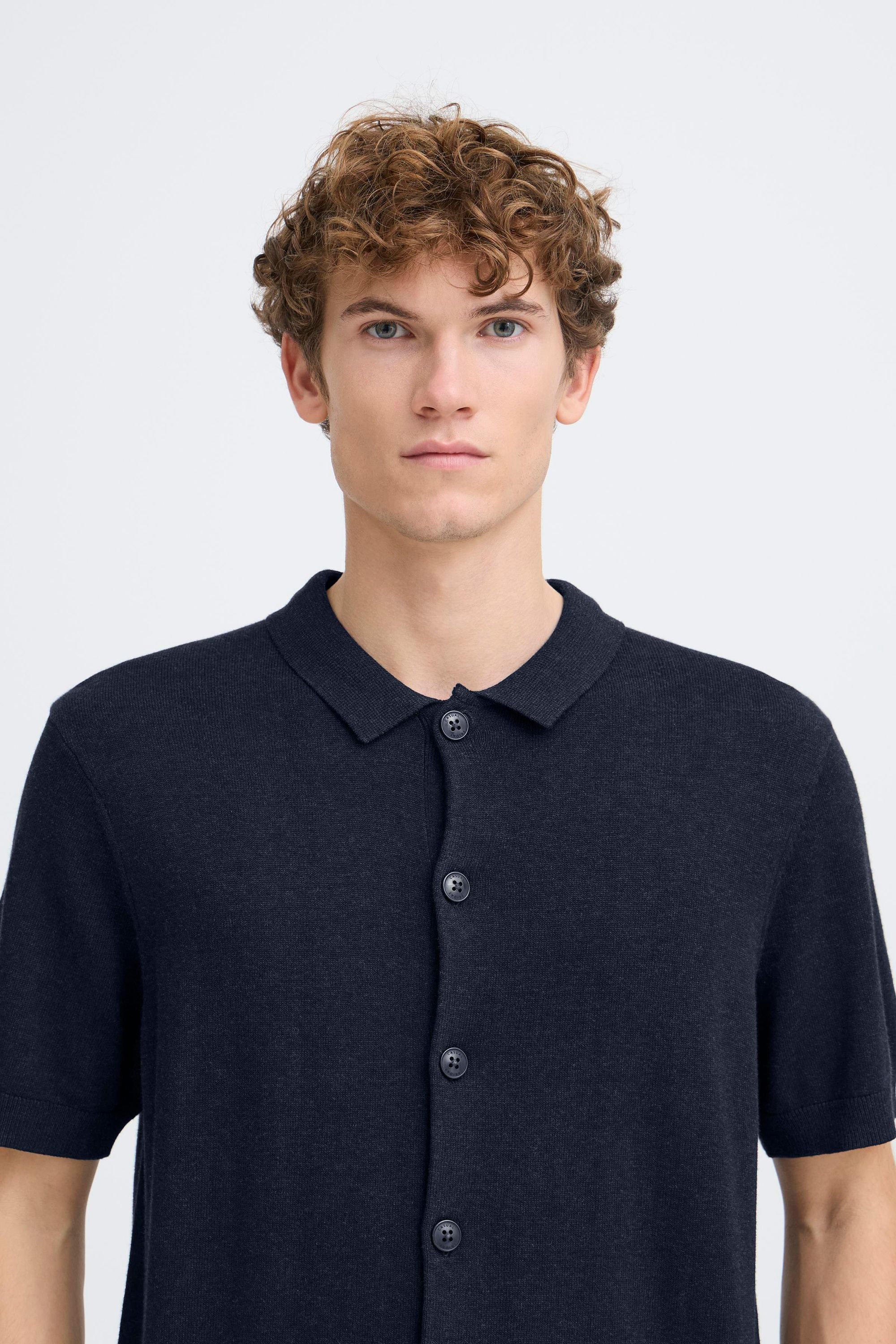 Casual Friday Kurzarmhemd CFBells Basic Strick Polohemd