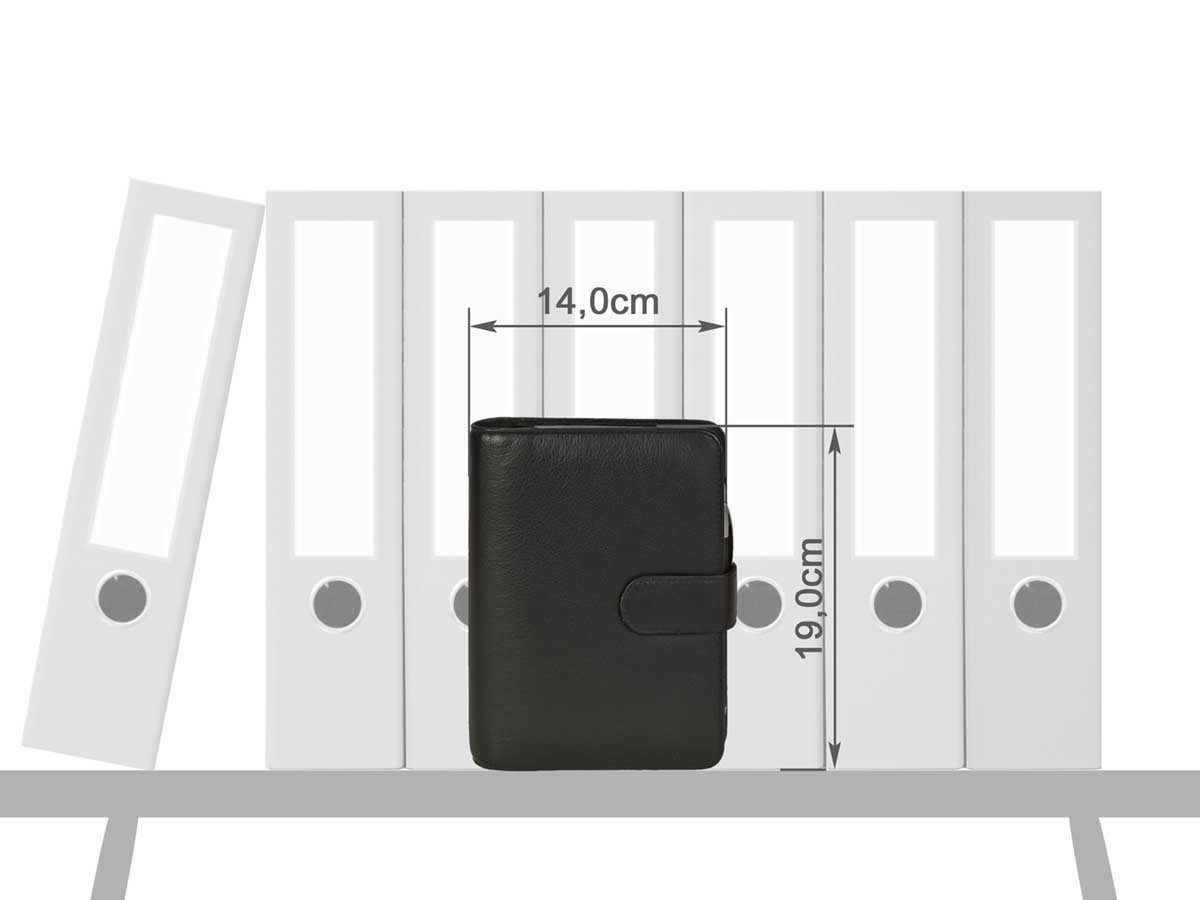 BIND Terminplaner "Business" A6 (14x19cm) Terminkalender Leder schwarz, mit Kalender 2026