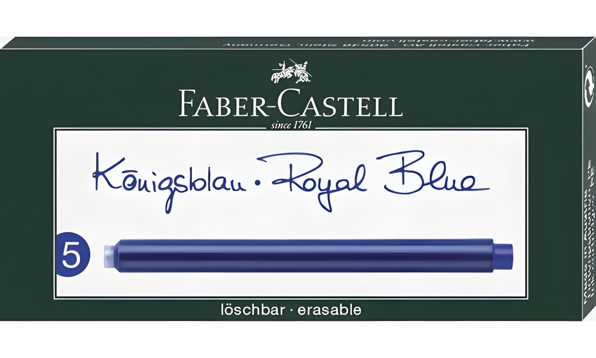 Faber-Castell Faber Castell Tintenpatronen Standard Großraum 5er blau Tintenpatrone