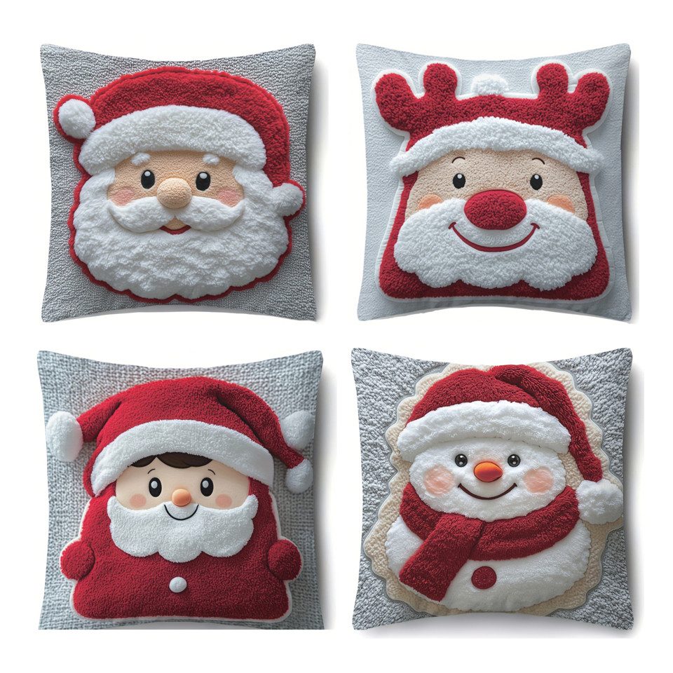 CLTYQ Kissenbezüge Weihnachten Retro, 4er Set Kissenbezug Weihnachten Dekok günstig online kaufen