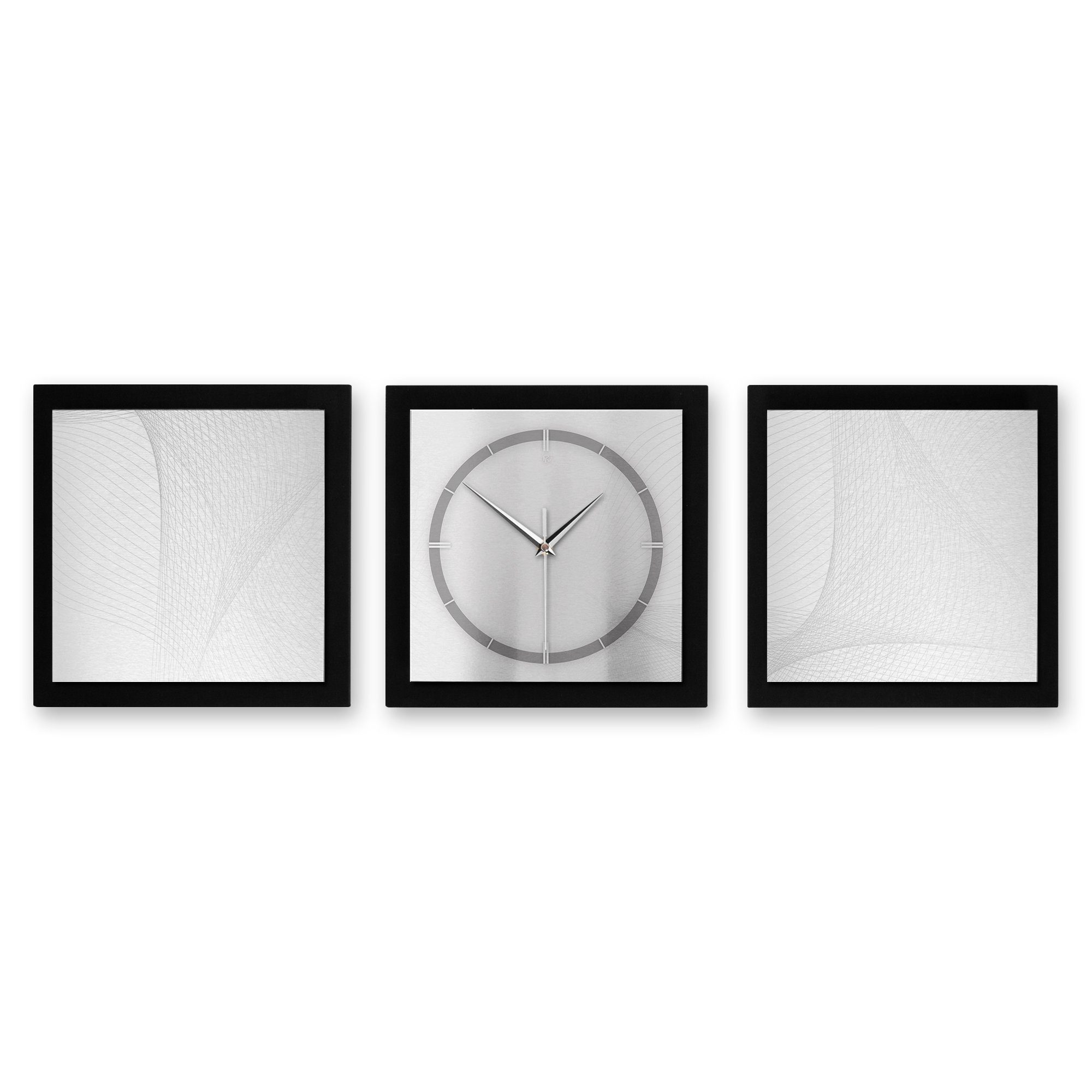 Kreative Feder Wanduhr Abstract Wave (ohne Ticken; Funk- oder Quarzuhrwerk; elegant, außergewöhnlich, modern) klein (90x30cm)