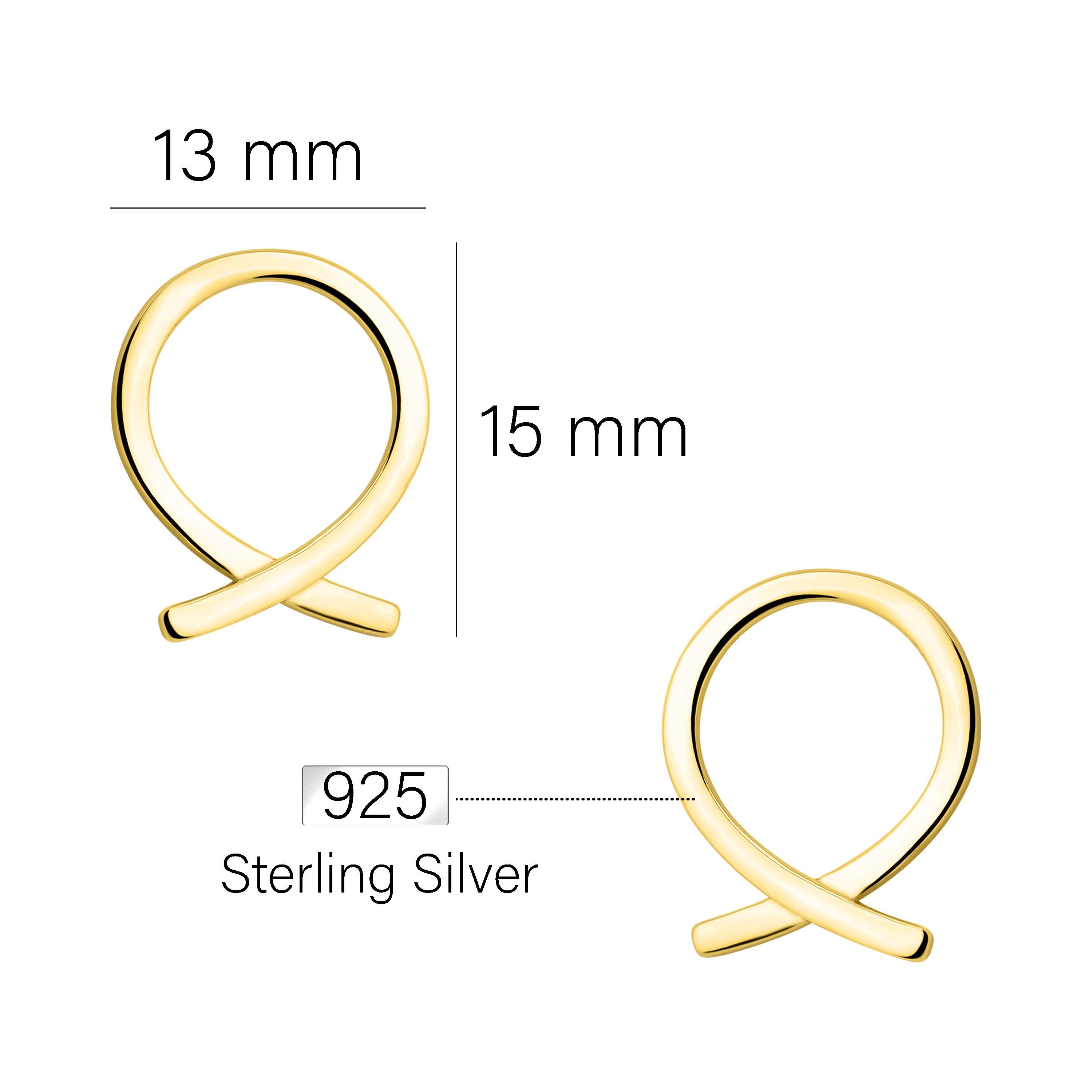 Damen Schmuck Silber Milani Kreis, Ohrstecker 925 Paar gold Sofia