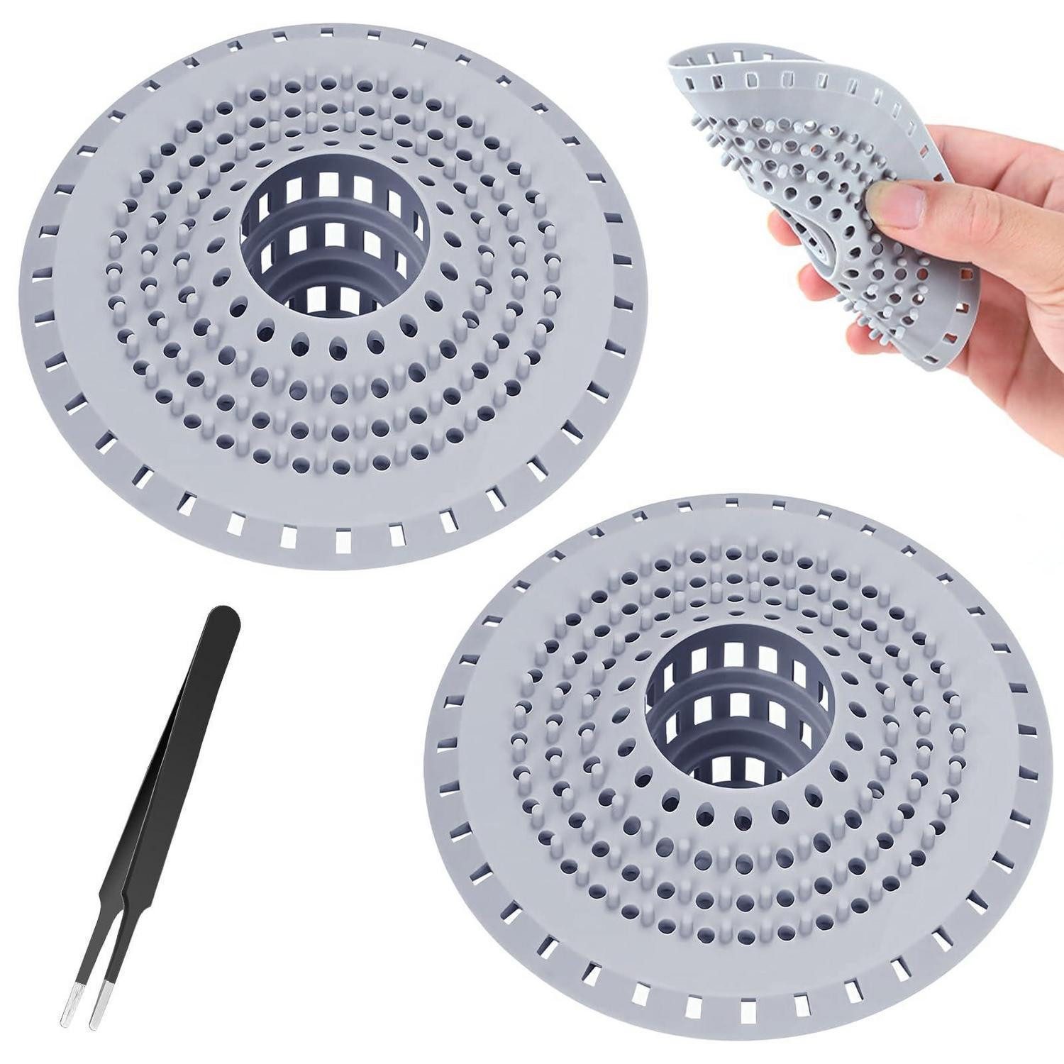 LuxusKollektion Duschablauf Abflusssieb Silikon Dusche Haarsieb 2Stk