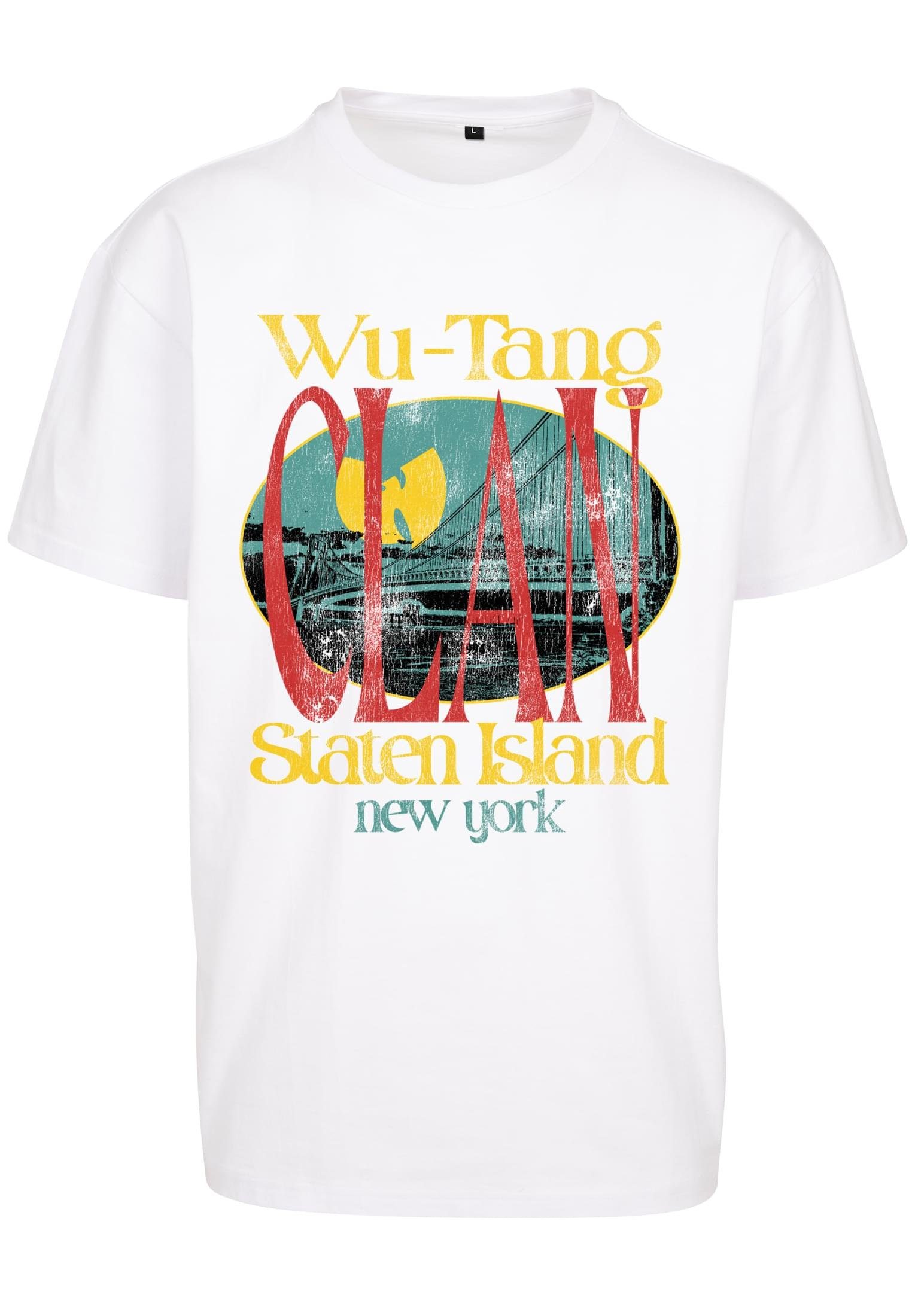 Oversize Staten Tee (1-tlg) Tee Wu Tang Upscale Island Mister white by Herren Kurzarmshirt