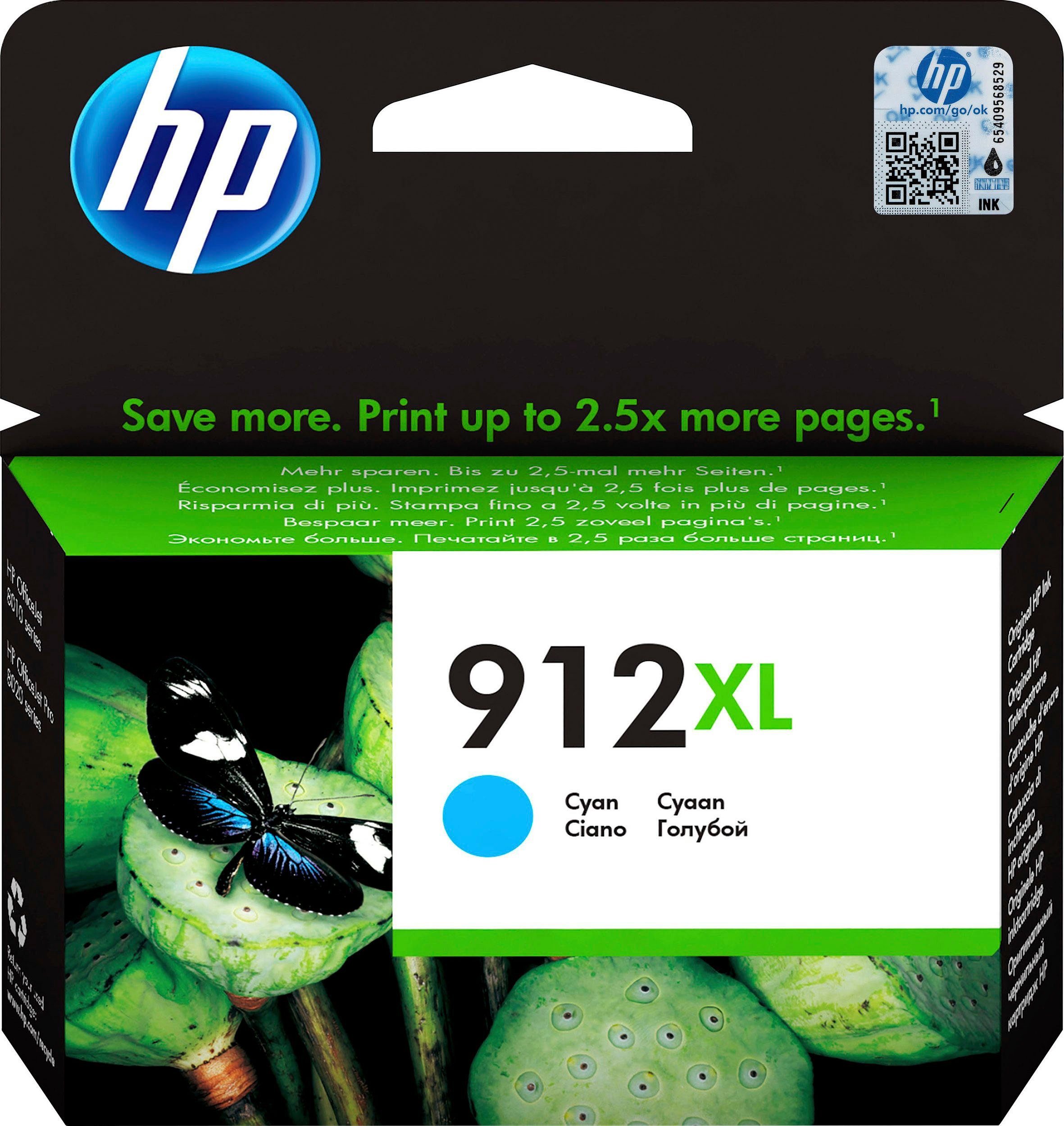 HP HP original Druckerpatrone 912XL Cyan Tintenpatrone (3 Probemonate gratis* drucken)
