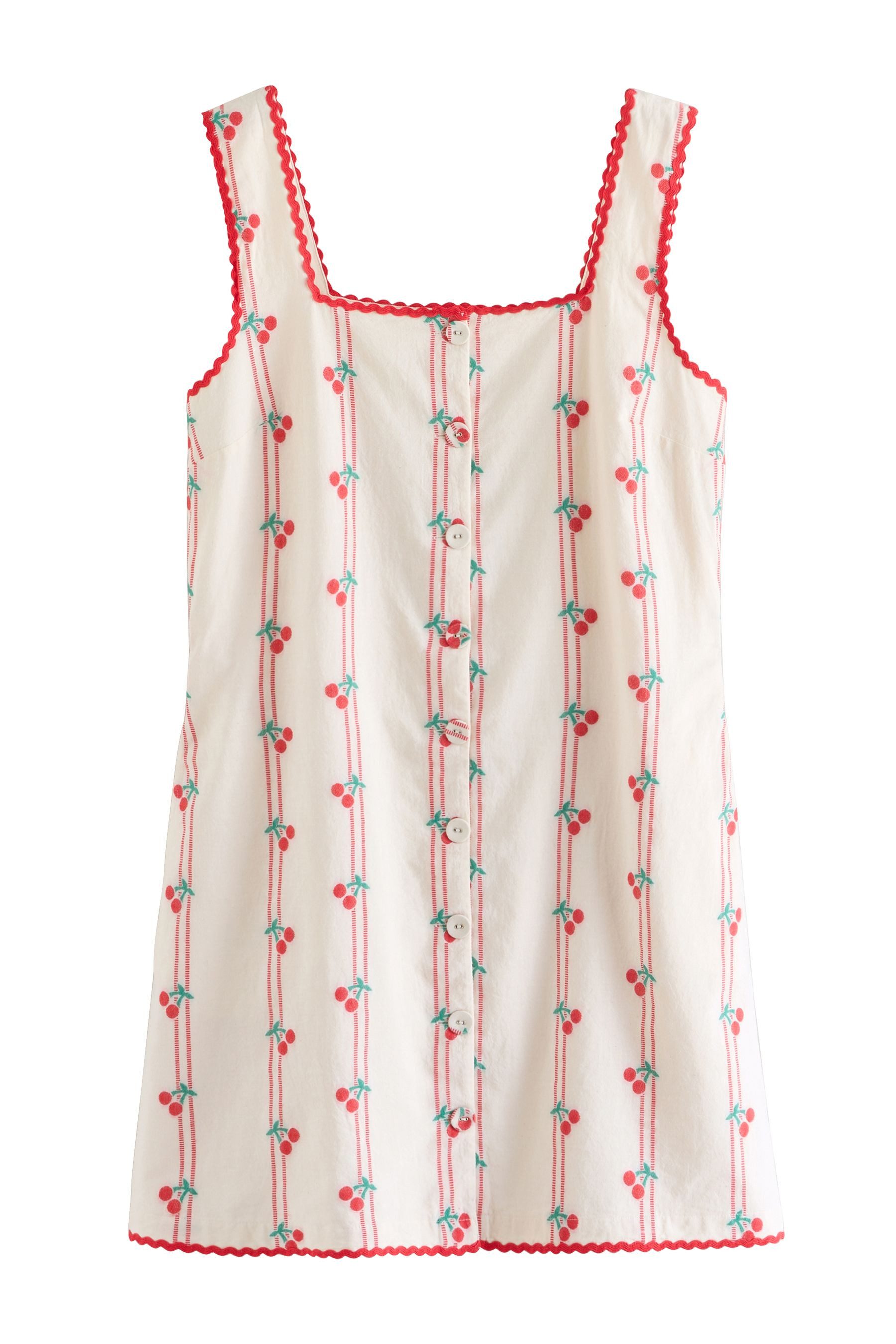 Next Minikleid Mini-Etuikleid mit Knopfleiste, eckiger Ausschnitt (1-tlg)