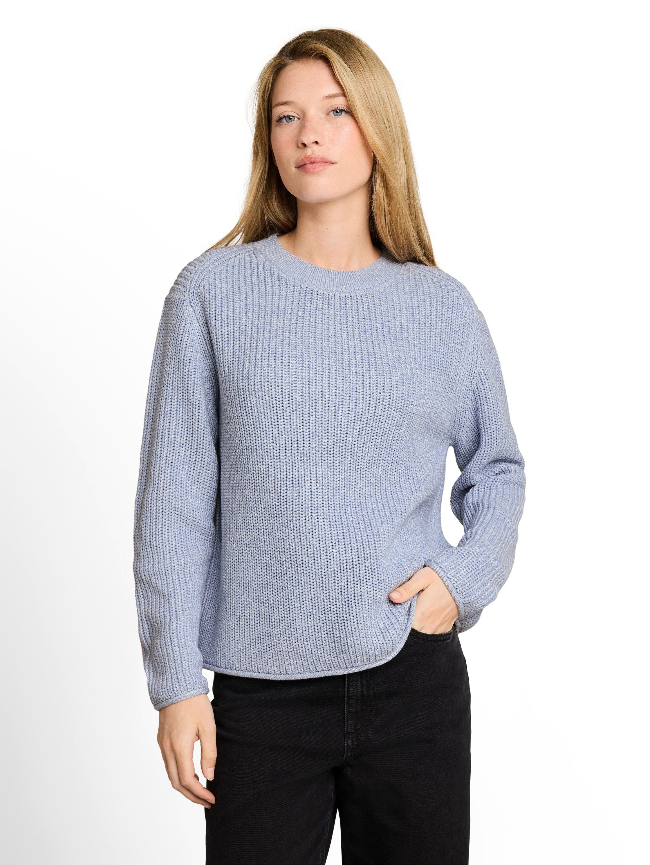 TOM TAILOR Denim V-Ausschnitt-Pullover mit Rippbündchen