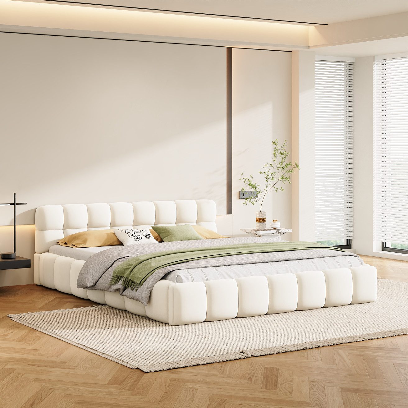 PXloue Polsterbett Doppelbett Jugendbett (ohne Matratze), (Futonbett), Mit günstig online kaufen