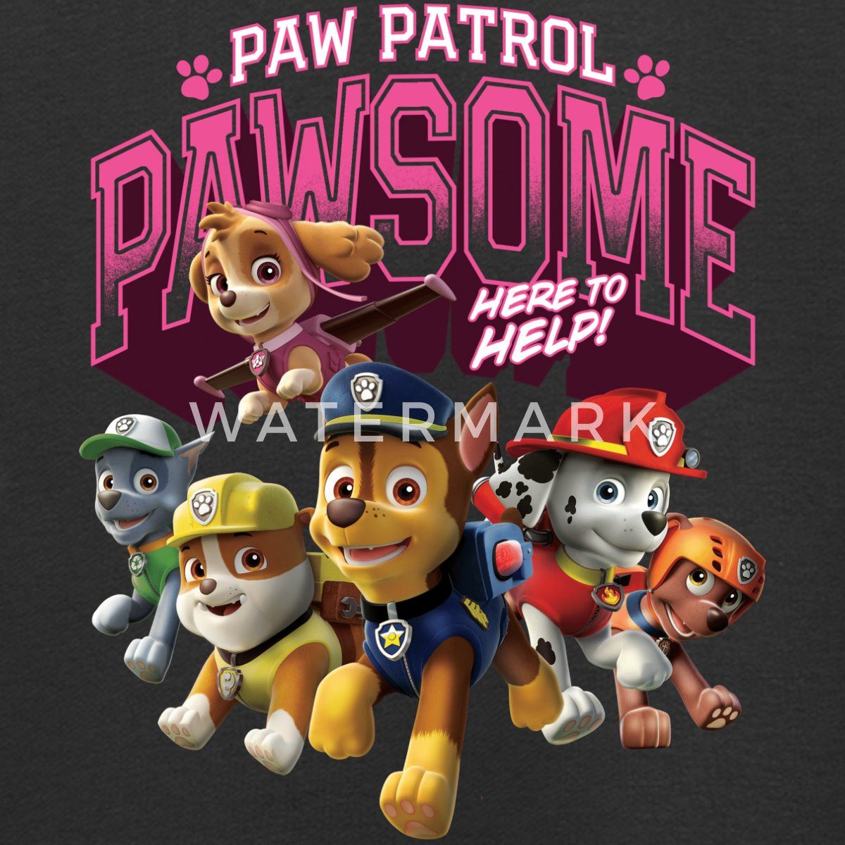 Spreadshirt Sweatshirt Paw Patrol Pawsome Here To Help Spruch Rosa Kinder Premium Pullover (1-tlg)