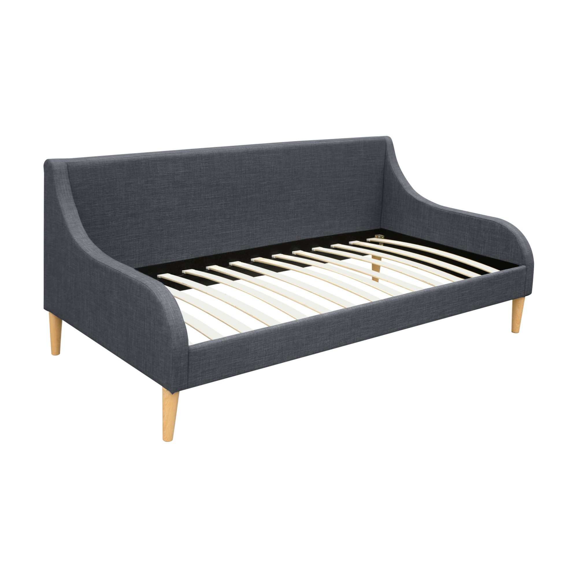 Corium Bett, »Lodz« Tagesbett 90x200cm Polyester Dunkelgrau
