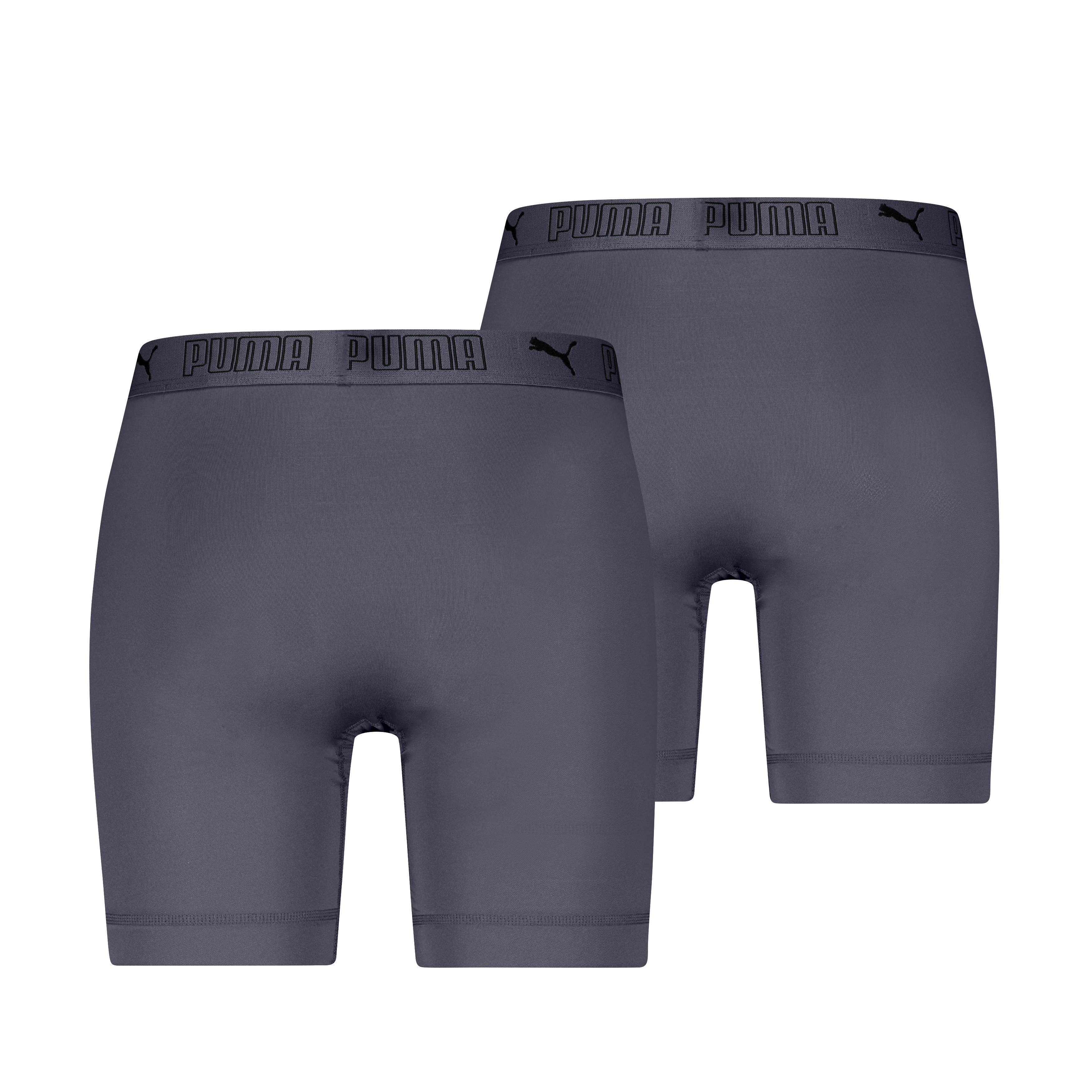 PUMA Langer Boxer PUMA MEN SPORT MICROFIBER LONG BOXERS 2P (2er Pack) mit Logo-Bund