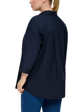 TRIANGLE Langarmbluse Bluse mit aufknöpfbarem Saum Logo