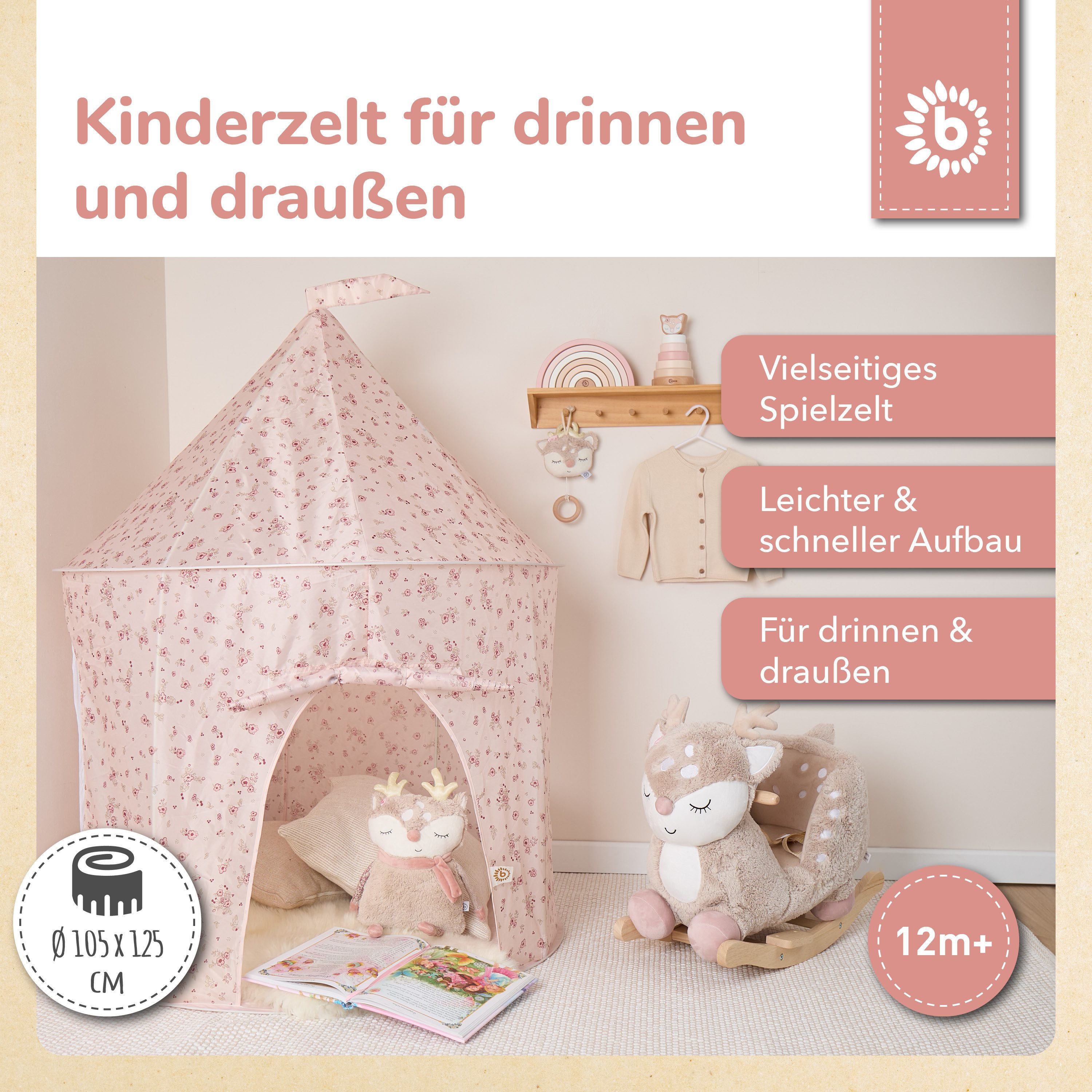 BIECO Spielzelt Bieco Pop-up Spielzelt Dreamy Flowers