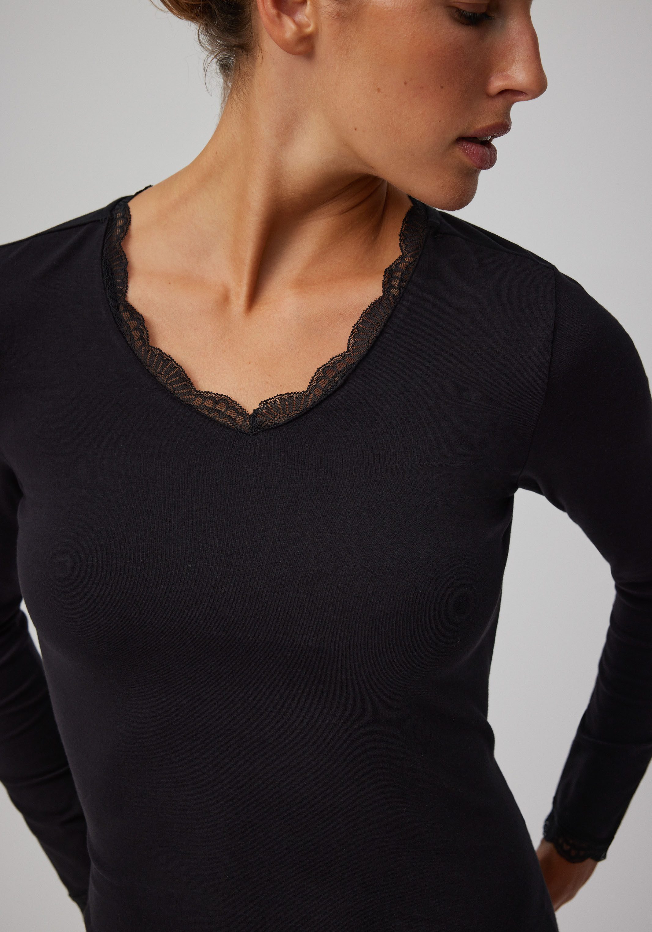 YSABEL MORA Langarmshirt BASIC COLLECTION COTTON WITH LACE (3er Pack) das p günstig online kaufen