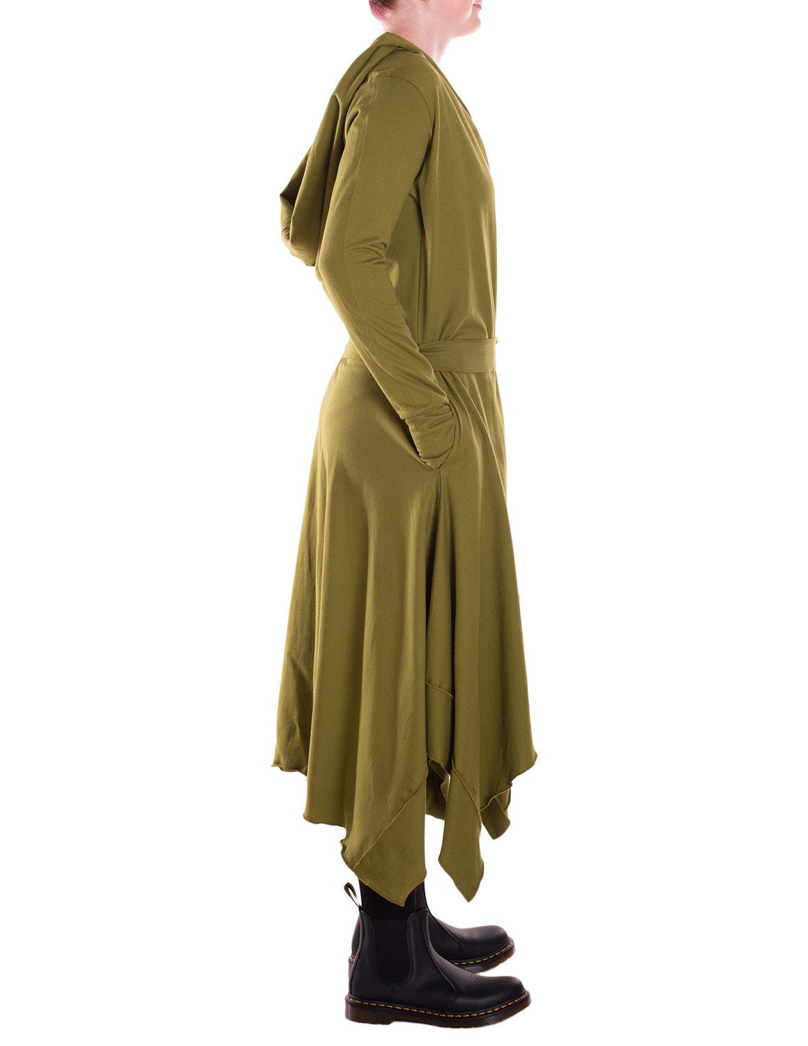 Vishes Kurzmantel Langer asymmetrischer Überwurf mit Kapuze, Taschen, Daumenlöchern Alternative Bekleidung, Ethno, Hippie, Retro Style