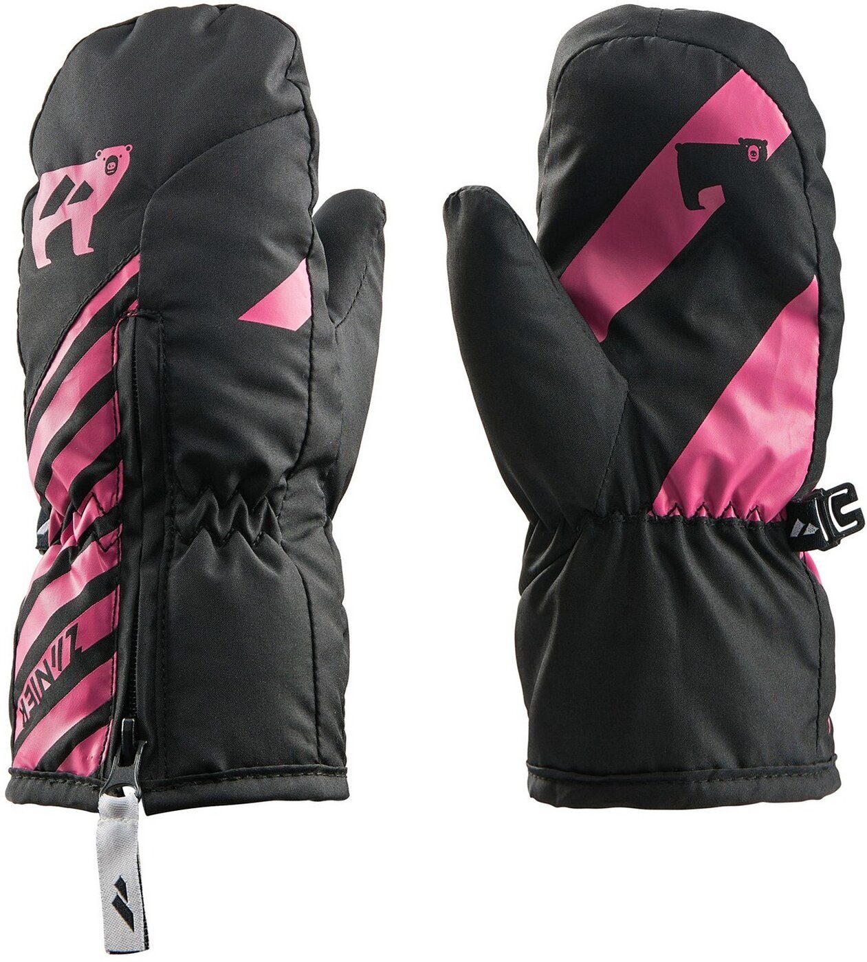 Zanier Fäustlinge SWEETY MITTEN SCHWARZ - FUCHSIA