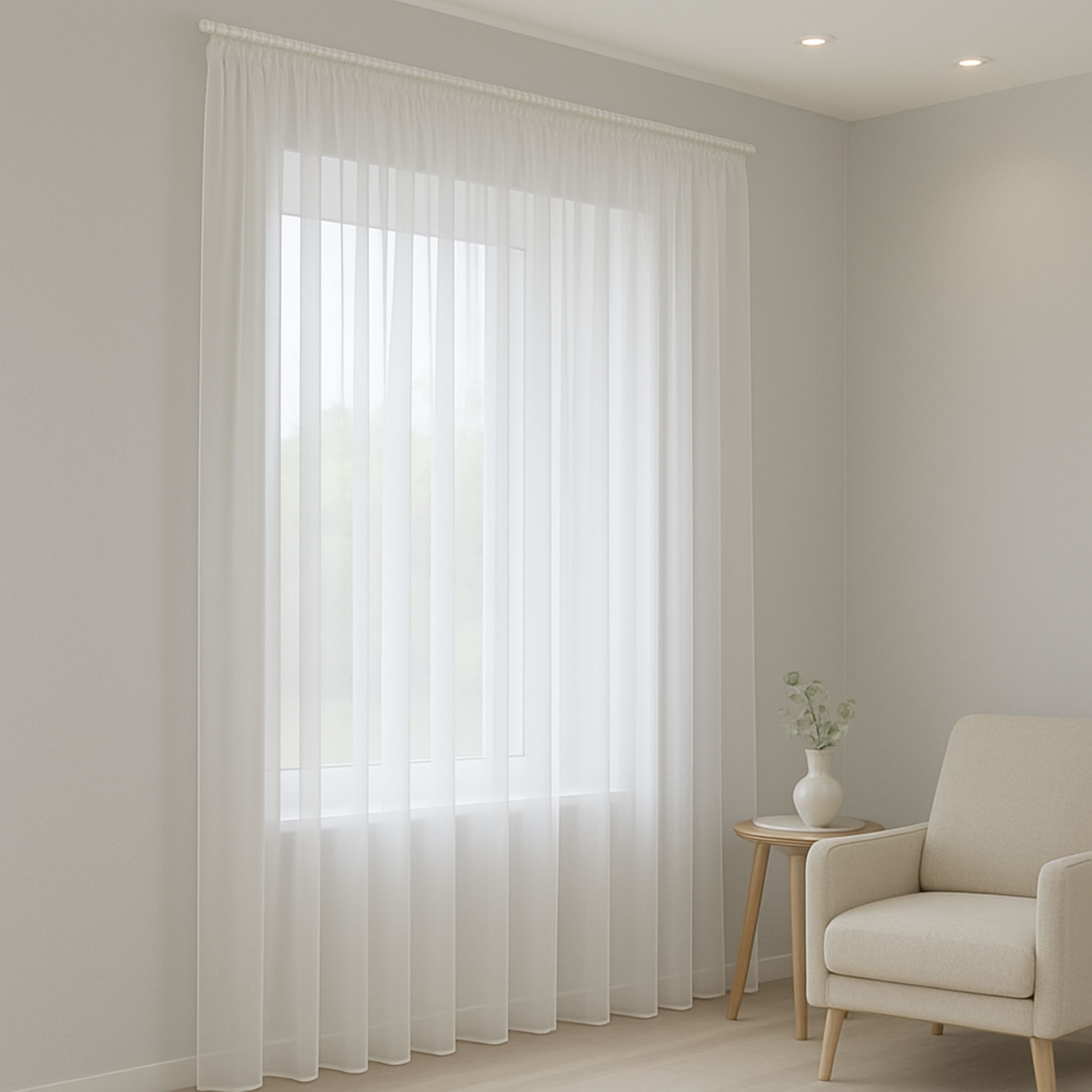 Gardinen by Justyna Gardine Gardine Voile Weiß mit Kräuselband und Bleiband günstig online kaufen