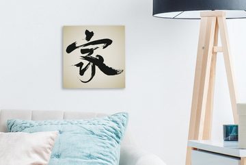 OneMillionCanvasses® Leinwandbild Chinesisches Zeichen für Zuhause, (1 St), Leinwand Bilder für Wohnzimmer Schlafzimmer