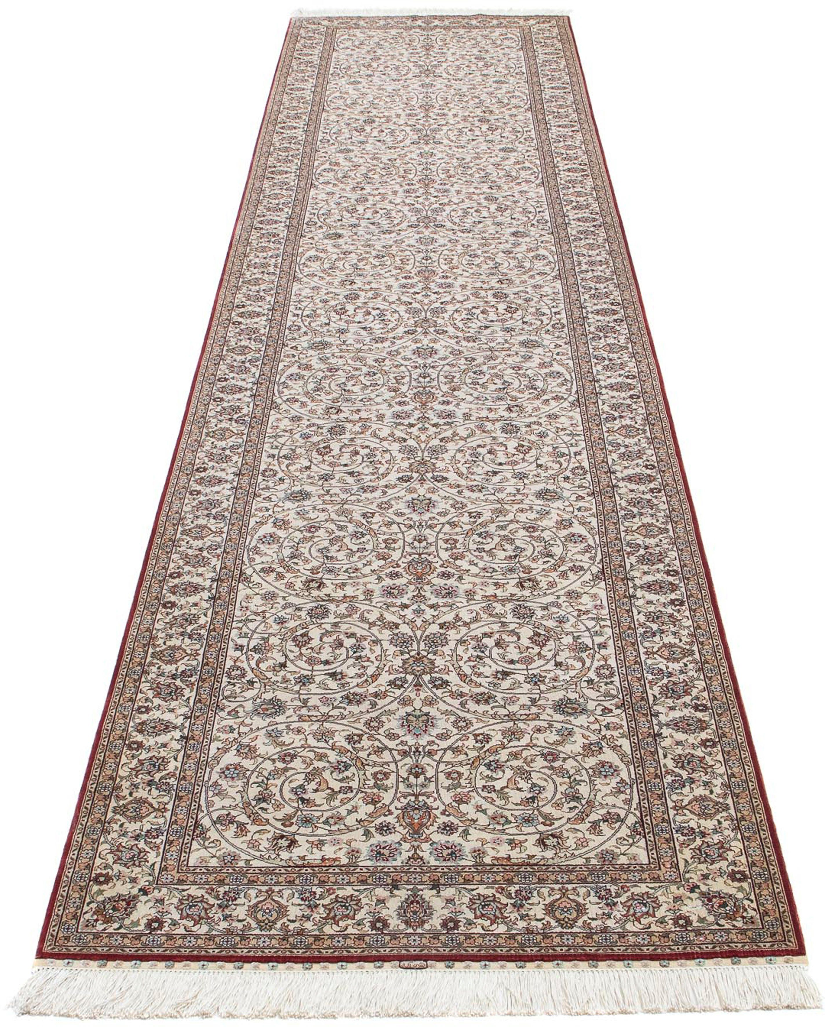 Orientteppich Hereke - 368 x 78 cm - dunkelrot, morgenland, rechteckig, Höhe: 3 mm, Wohnzimmer, Handgeknüpft, Einzelstück mit Zertifikat